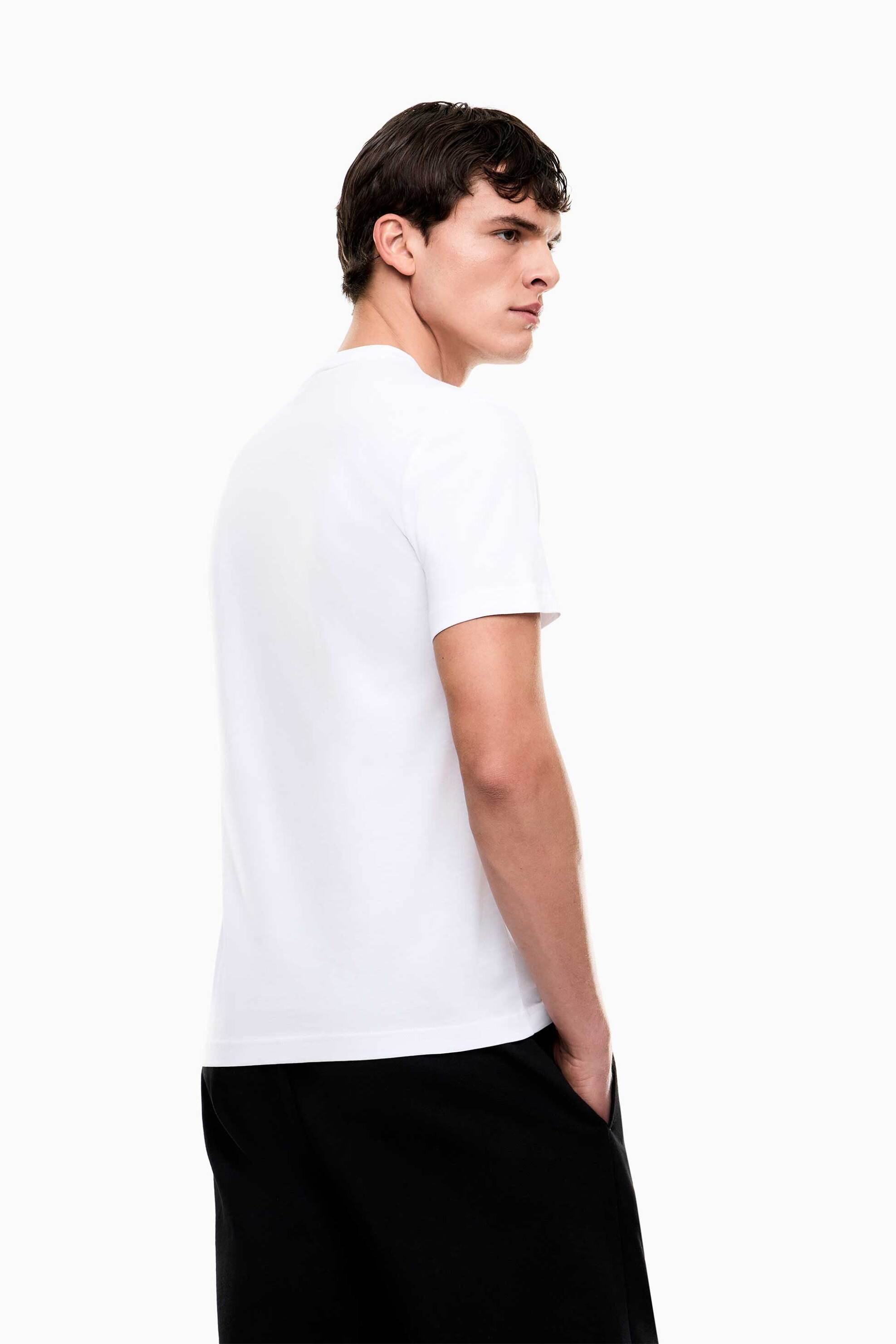 Ea7 Ανδρικό T-Shirt με Λογότυπο Slim Fit - 7M001412Af22264 Λευκό