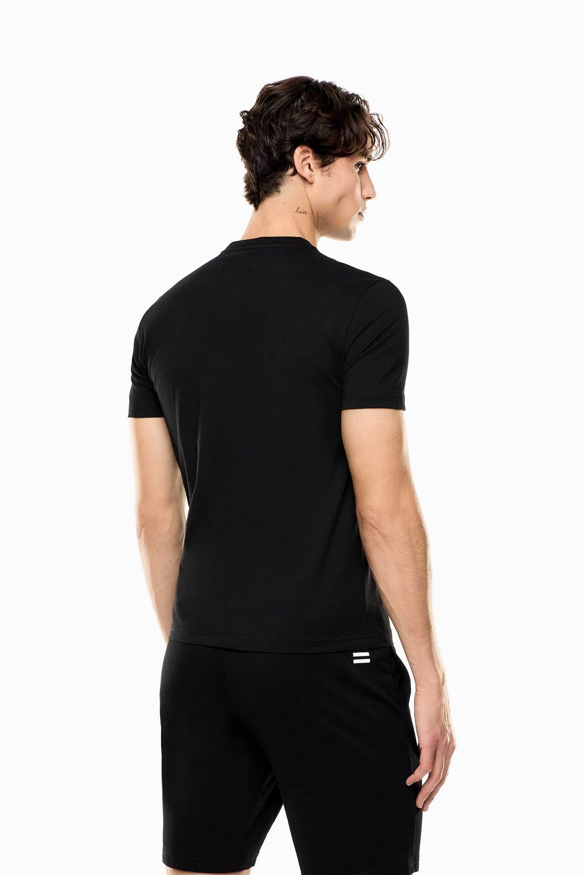Ea7 Ανδρικό T-Shirt με Λογότυπο Slim Fit - 7M001412Af22264 Μαύρο