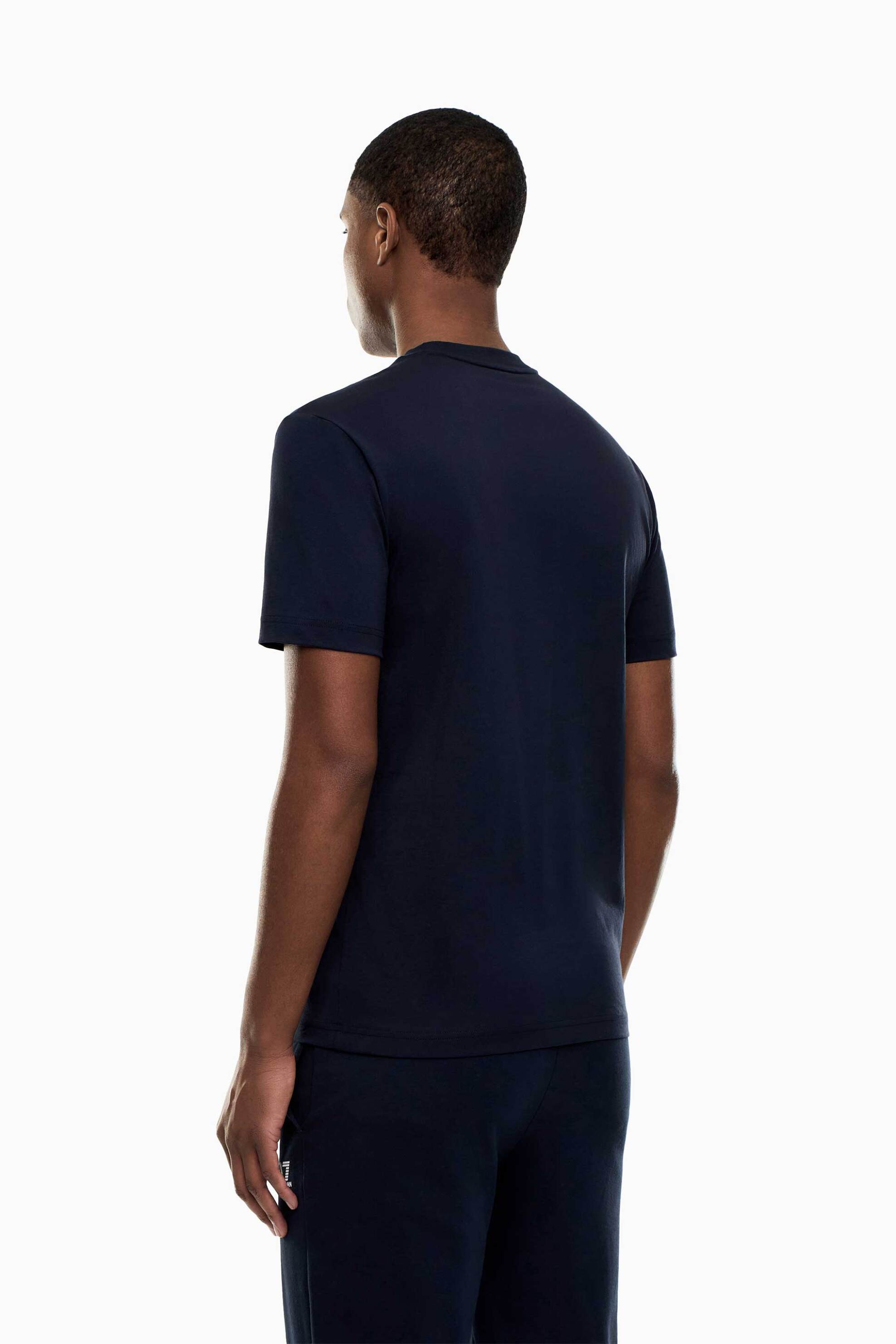 Ea7 Ανδρικό T-Shirt με Λογότυπο Slim Fit - 7M001412Af22264 Μπλε Σκούρο