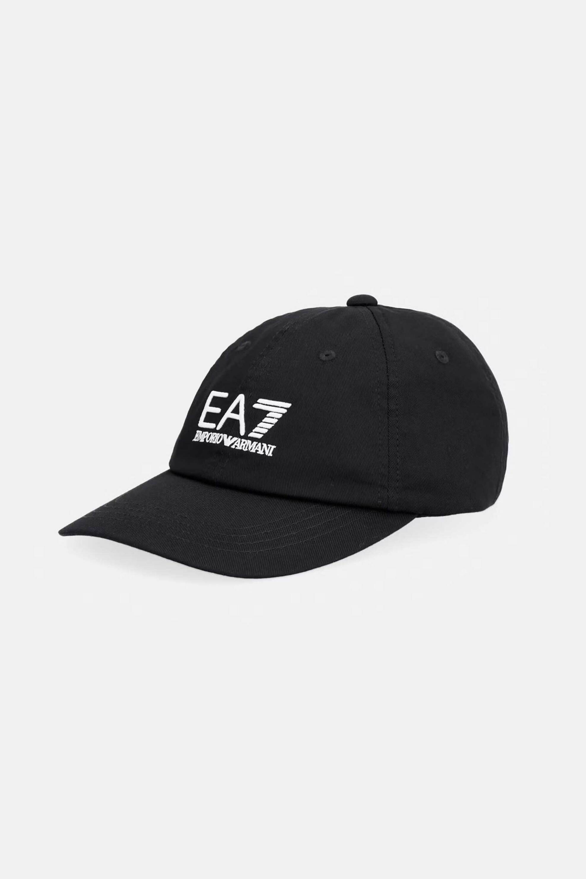 EA7 ανδρικό καπέλο jockey με κεντημένο λογότυπο - 7X000592AF15502 Ασπρόμαυρο