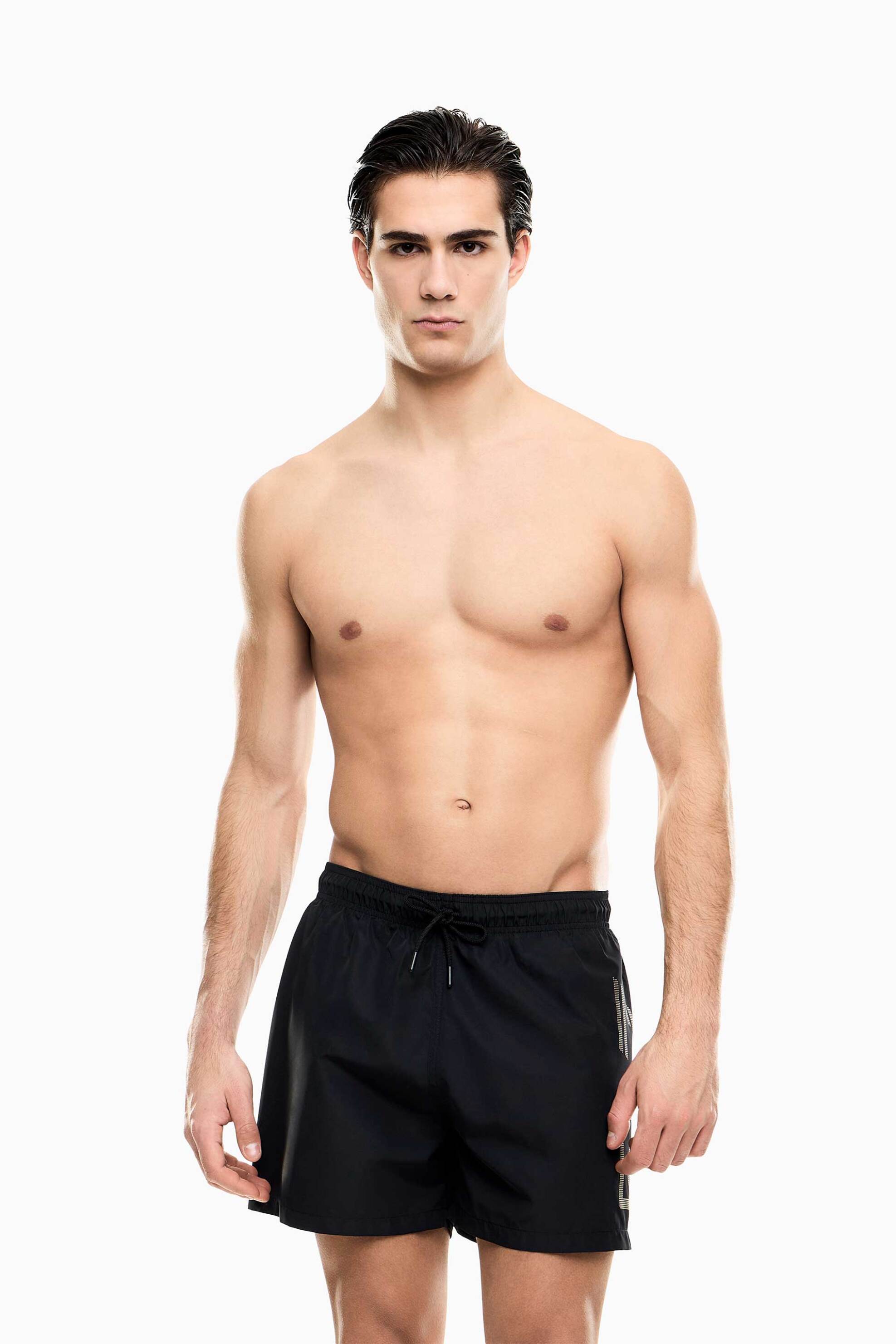 EA7 EA7 ανδρικό μαγιό σορτς με λογότυπο Regular Fit - 7M002001AF14497 Μαύρο - Χρυσό