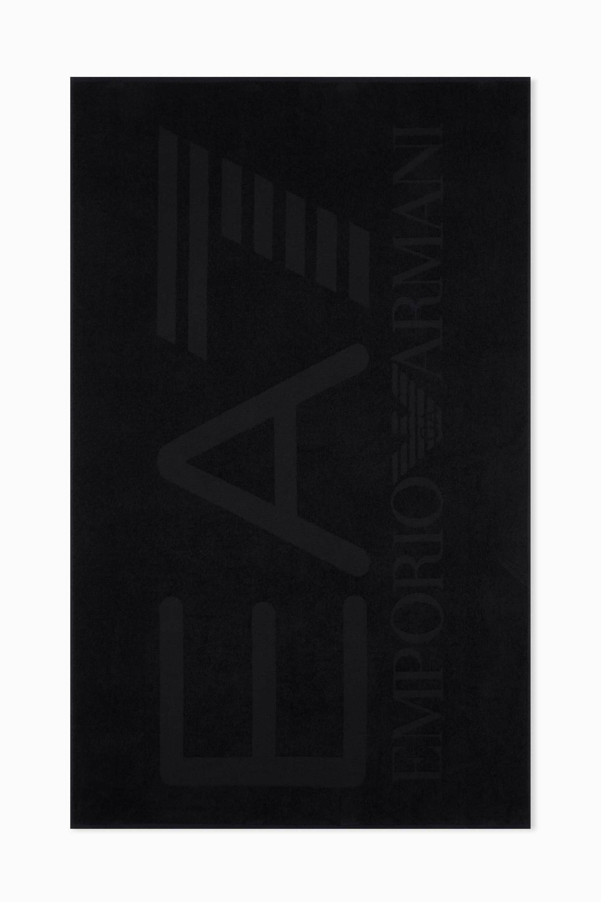 EA7 unisex πετσέτα θαλάσσης με λογότυπο - 7X000678AF21260 Μαύρο