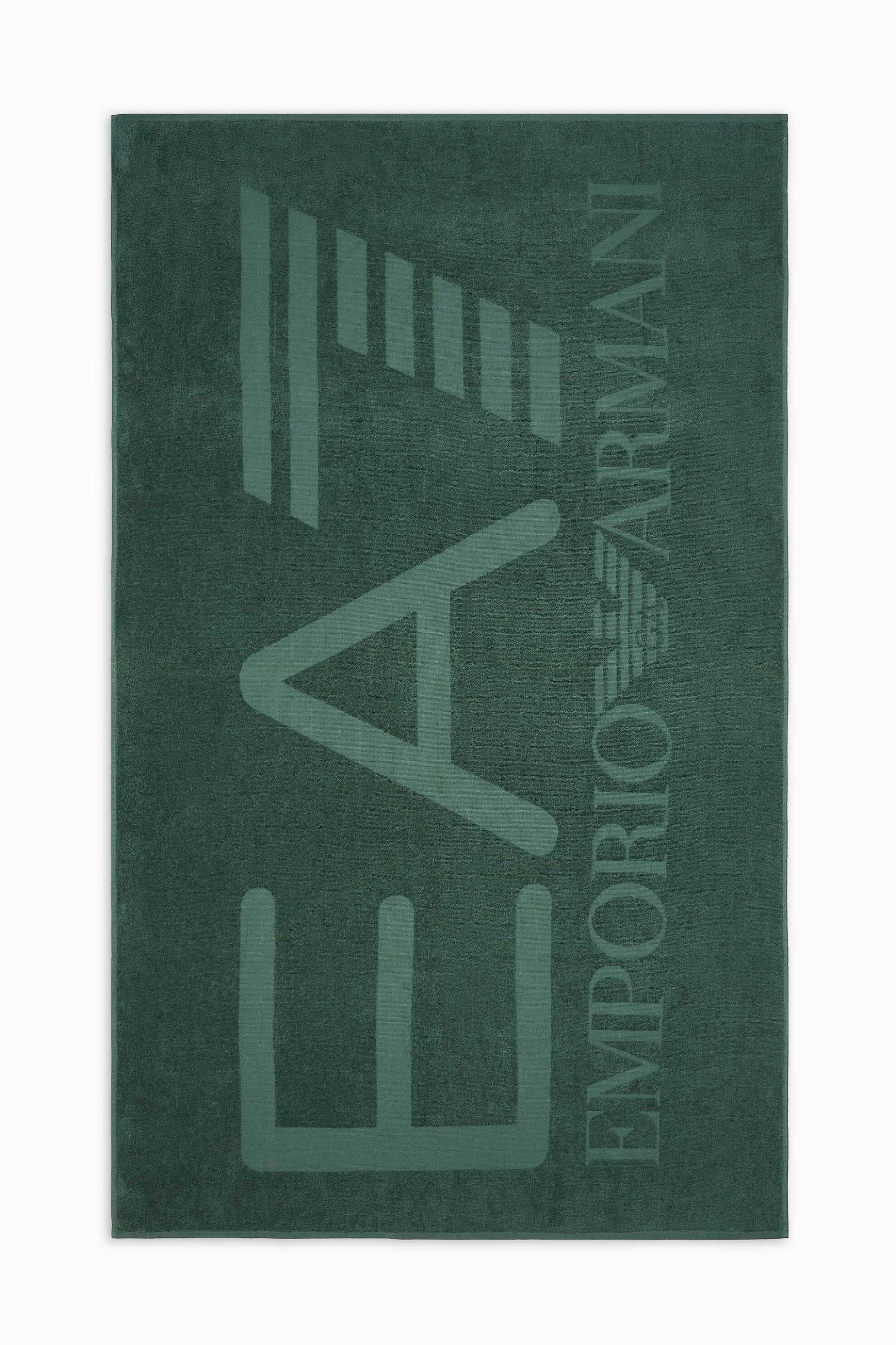 EA7 unisex πετσέτα θαλάσσης με λογότυπο - 7X000678AF21260 Πράσινο Σκούρο