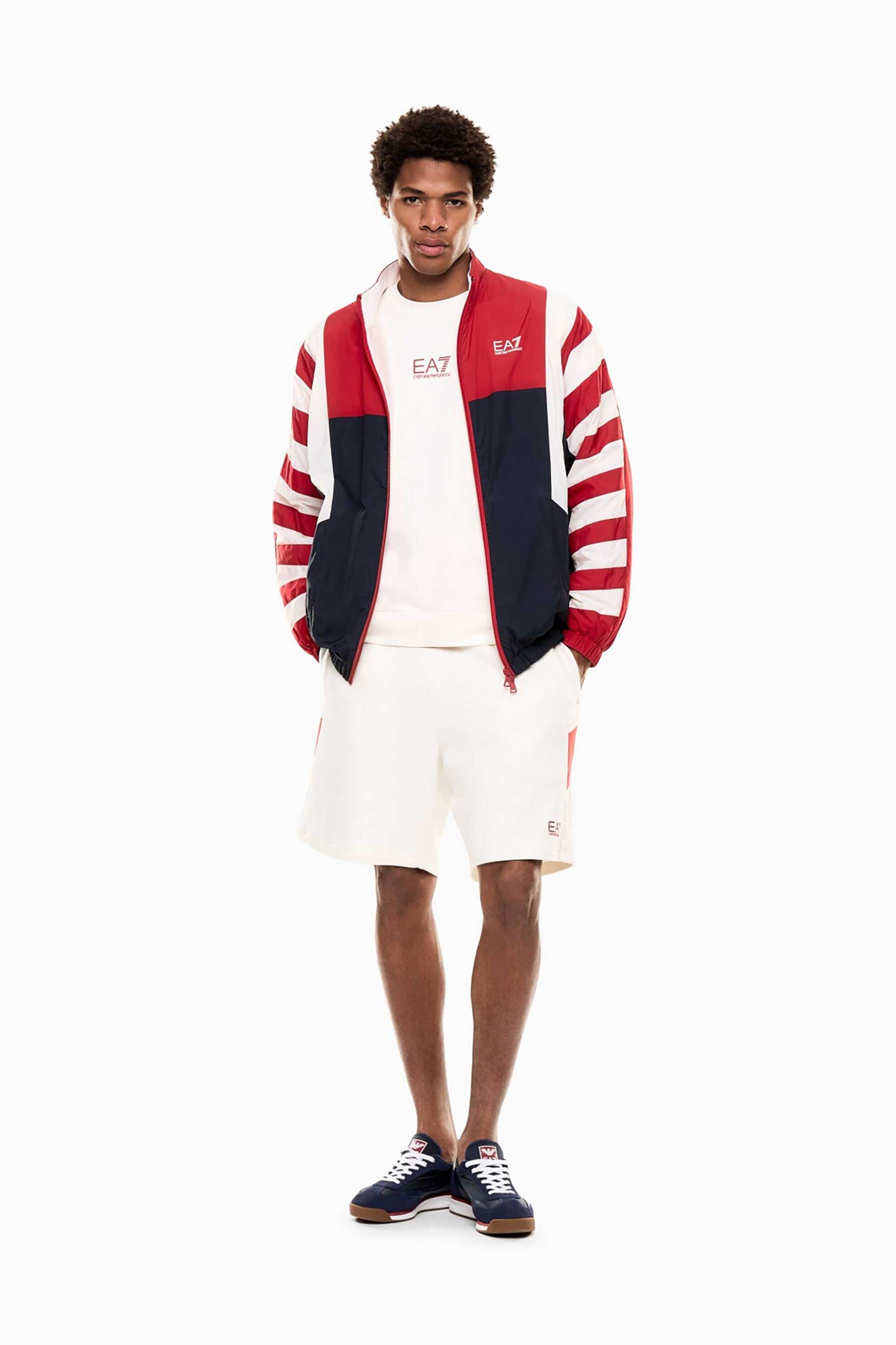 EA7 ανδρική βερμούδα με ανάγλυφο λογότυπο Regular Fit - 7M001607AF12451 Λευκό