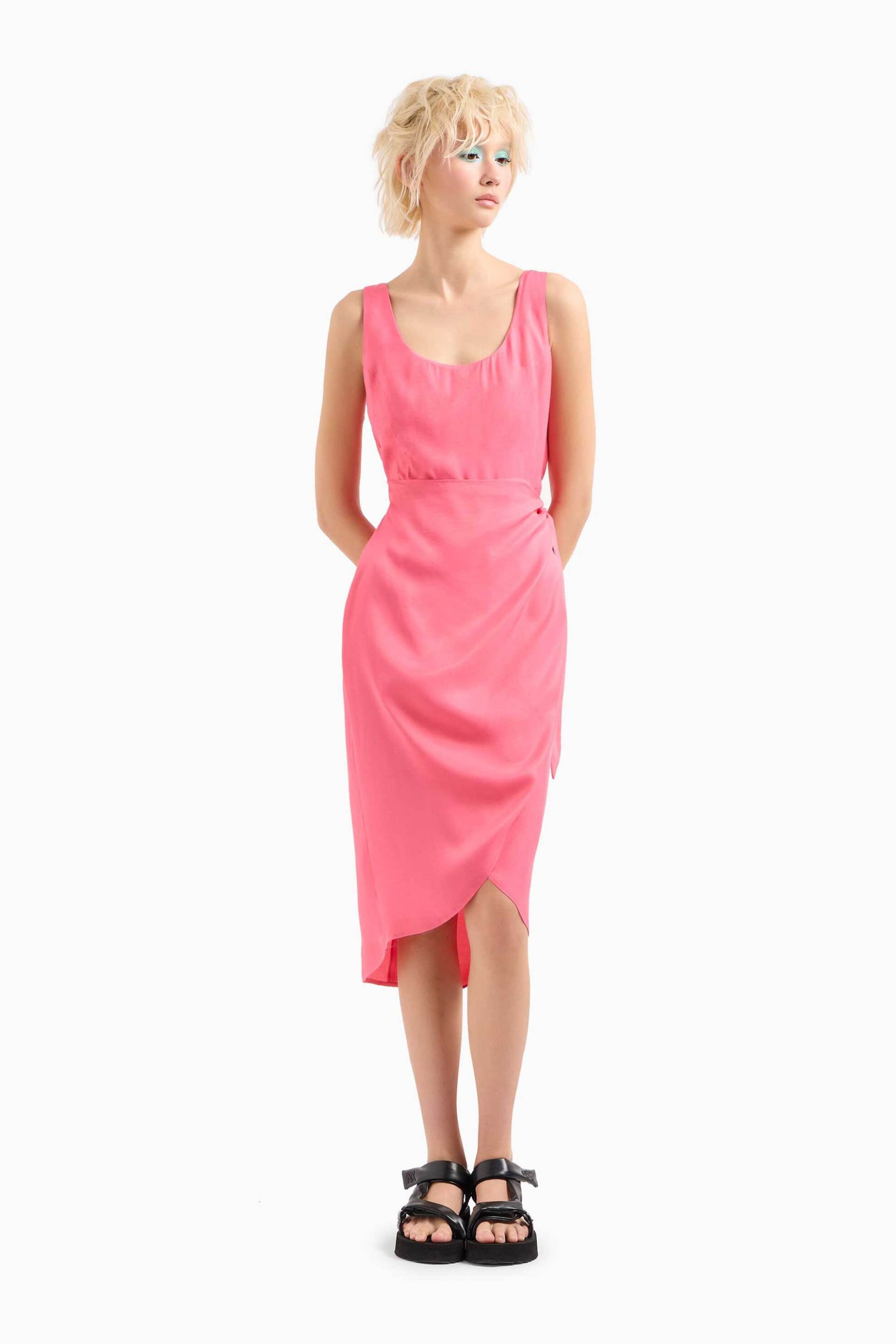 Armani Exchange γυναικείο φόρεμα midi με κρουαζέ σχέδιο | 8