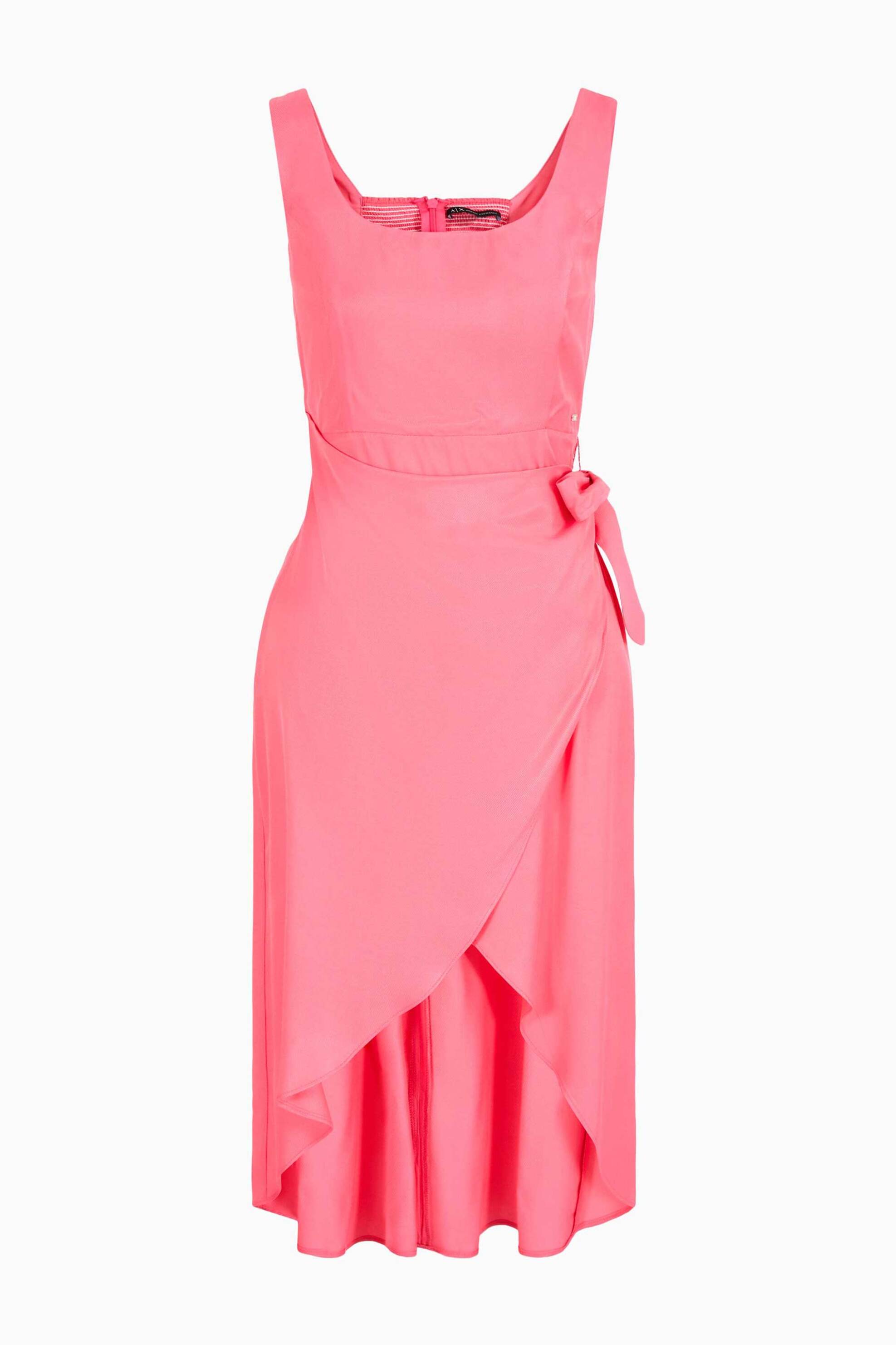 Armani Exchange Γυναικείο Φόρεμα Midi με Κρουαζέ Σχέδιο - 3Dya11Yn5Tz Ροζ Φλαμίνγκο