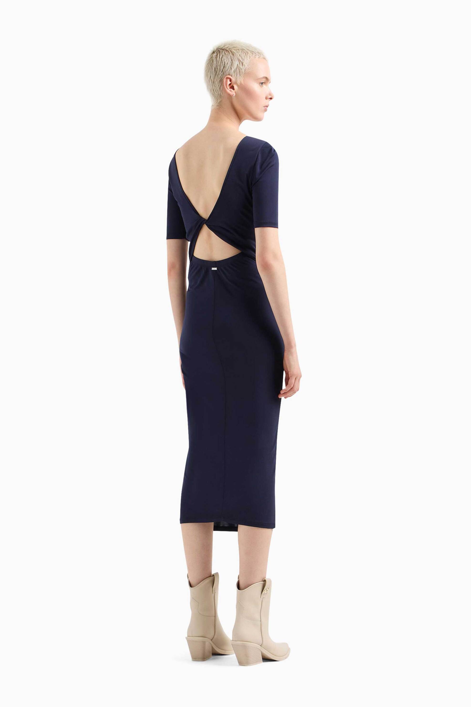 Armani Exchange γυναικείο φόρεμα midi με ανοιχτή πλάτη - 3DYAEKYJEAZ Σκούρο Μπλε φωτογραφία