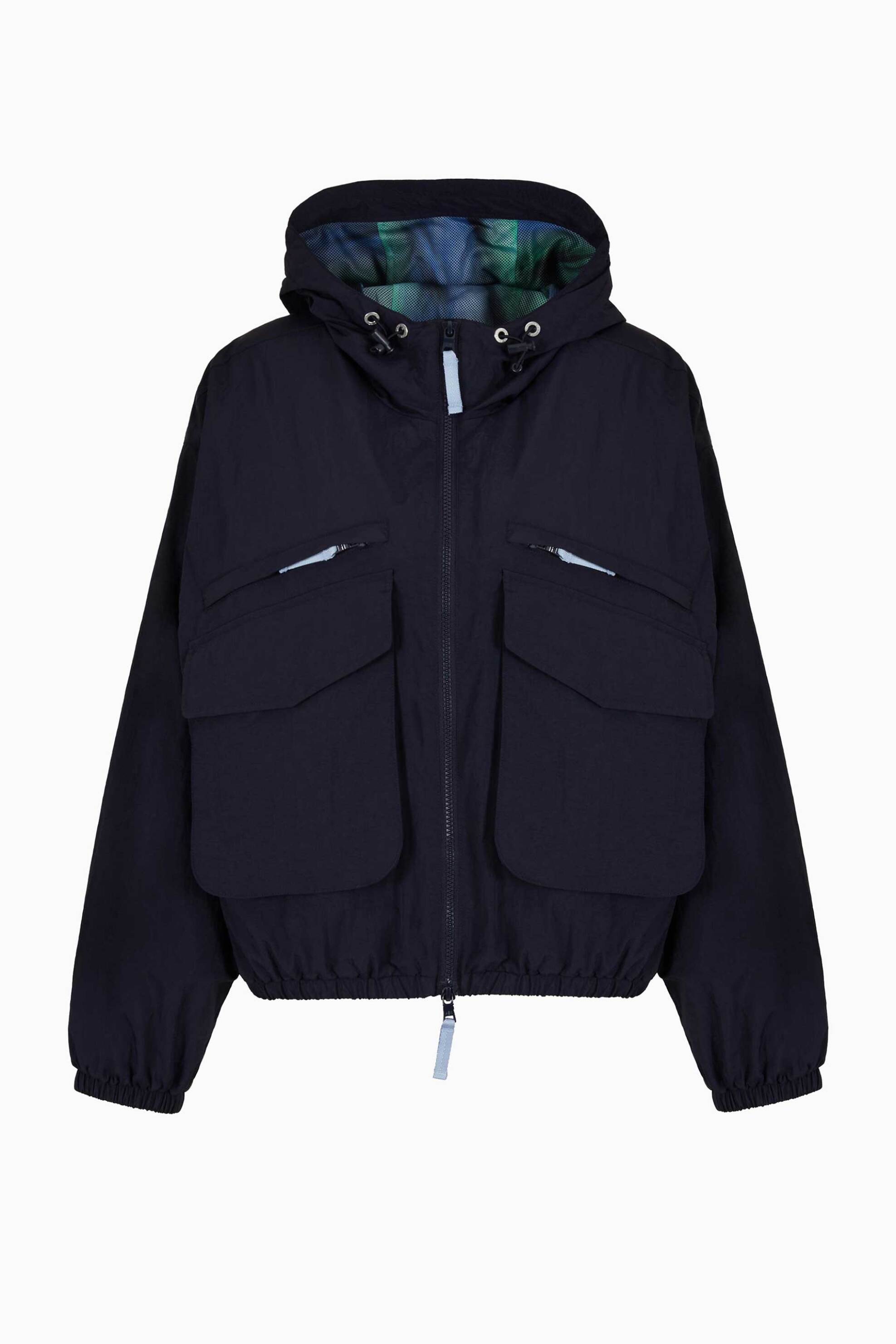 Armani Exchange Γυναικείο Jacket με Κουκούλα Και Logo Patch - 3Dyb10Ynttz Σκούρο Μπλε