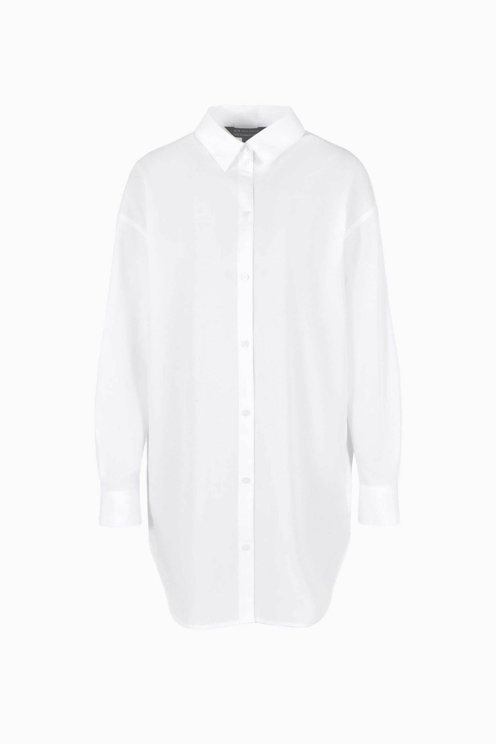 Armani Exchange γυναικείο πουκάμισο μονόχρωμο ποπλίνα - 3DYC12YN3NZ Λευκό φωτογραφία