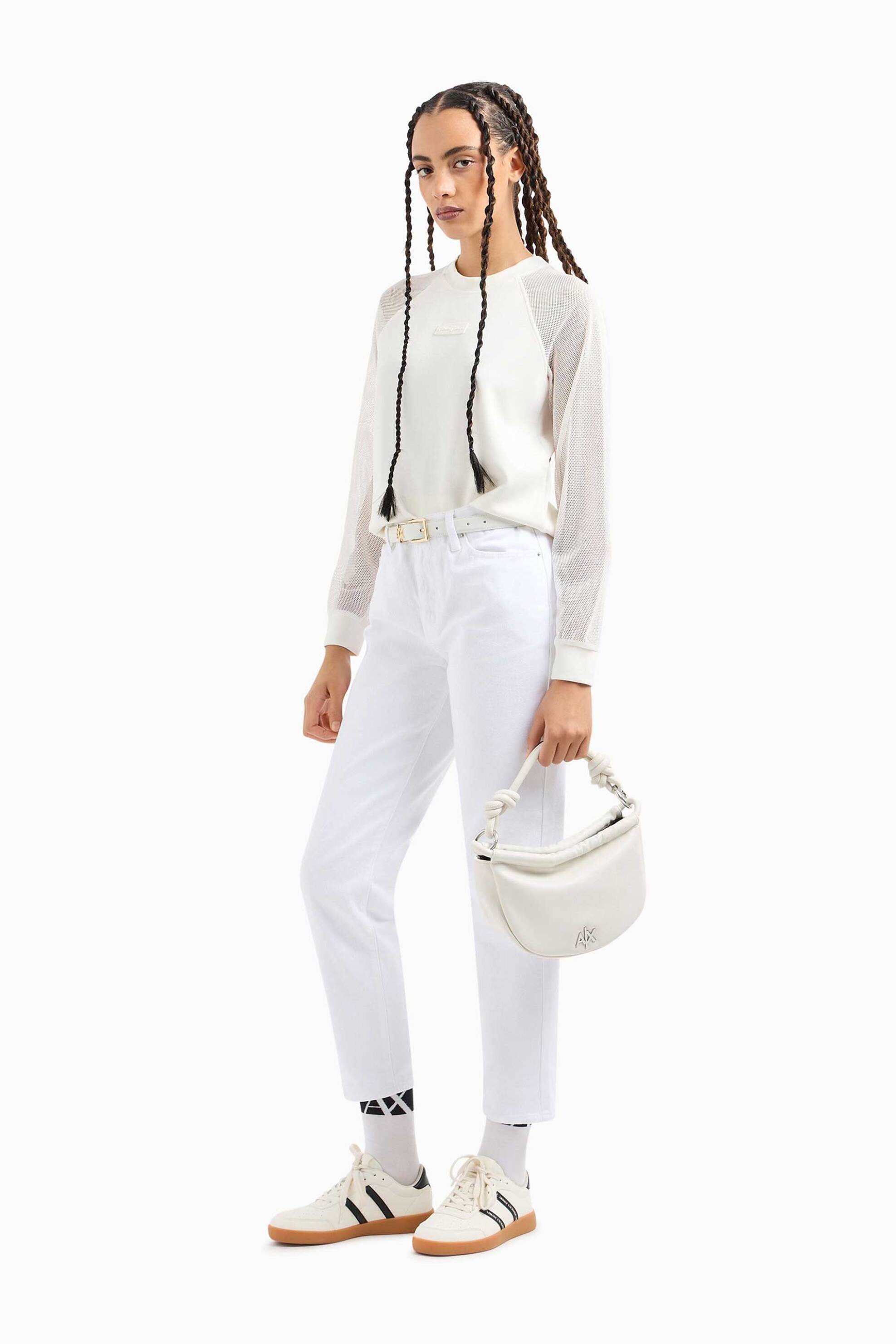 Armani Exchange γυναικείο τζην παντελόνι boyfriend - 3DYJ16Y15MZ Λευκό φωτογραφία