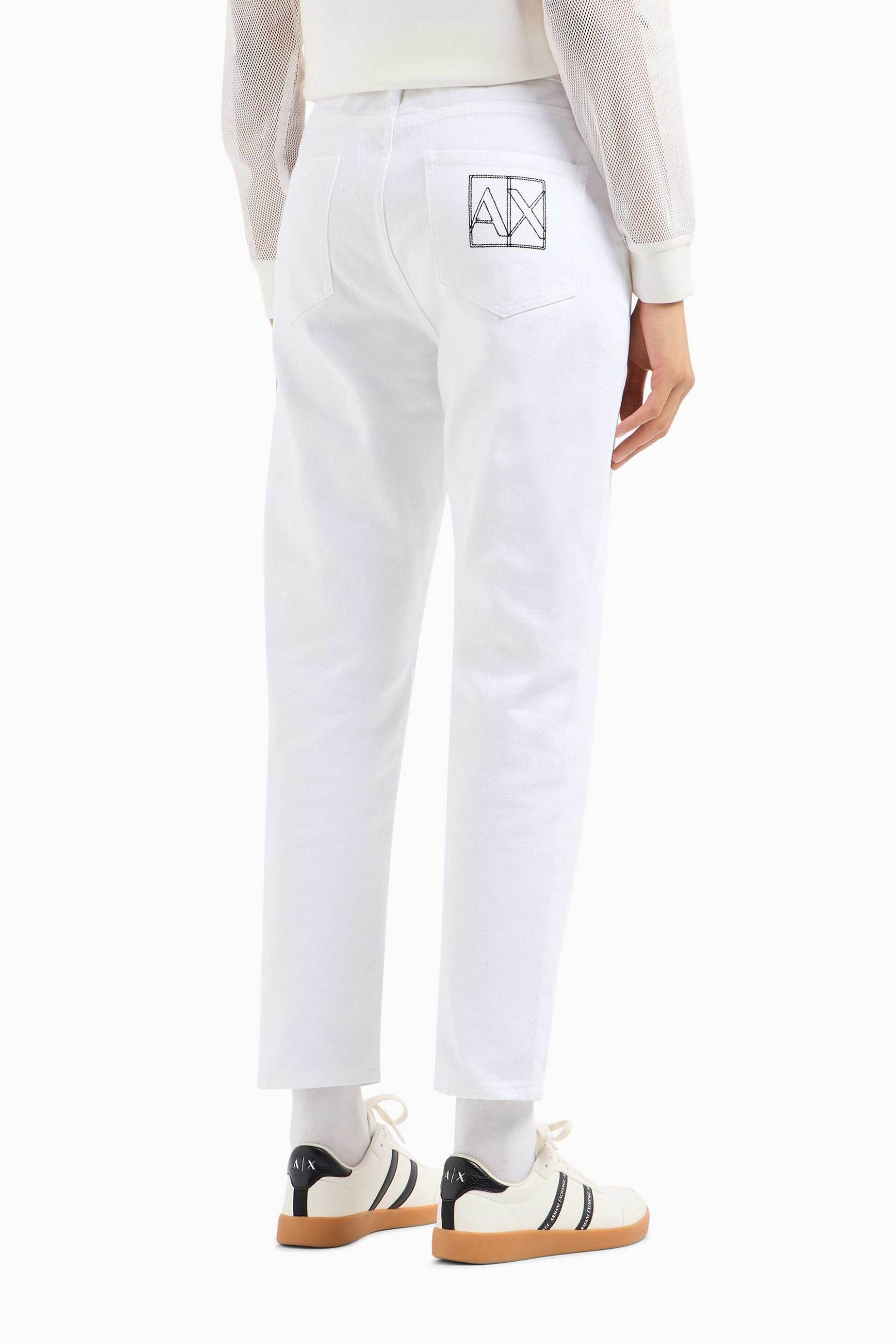 Armani Exchange γυναικείο τζην παντελόνι boyfriend - 3DYJ16Y15MZ Λευκό φωτογραφία
