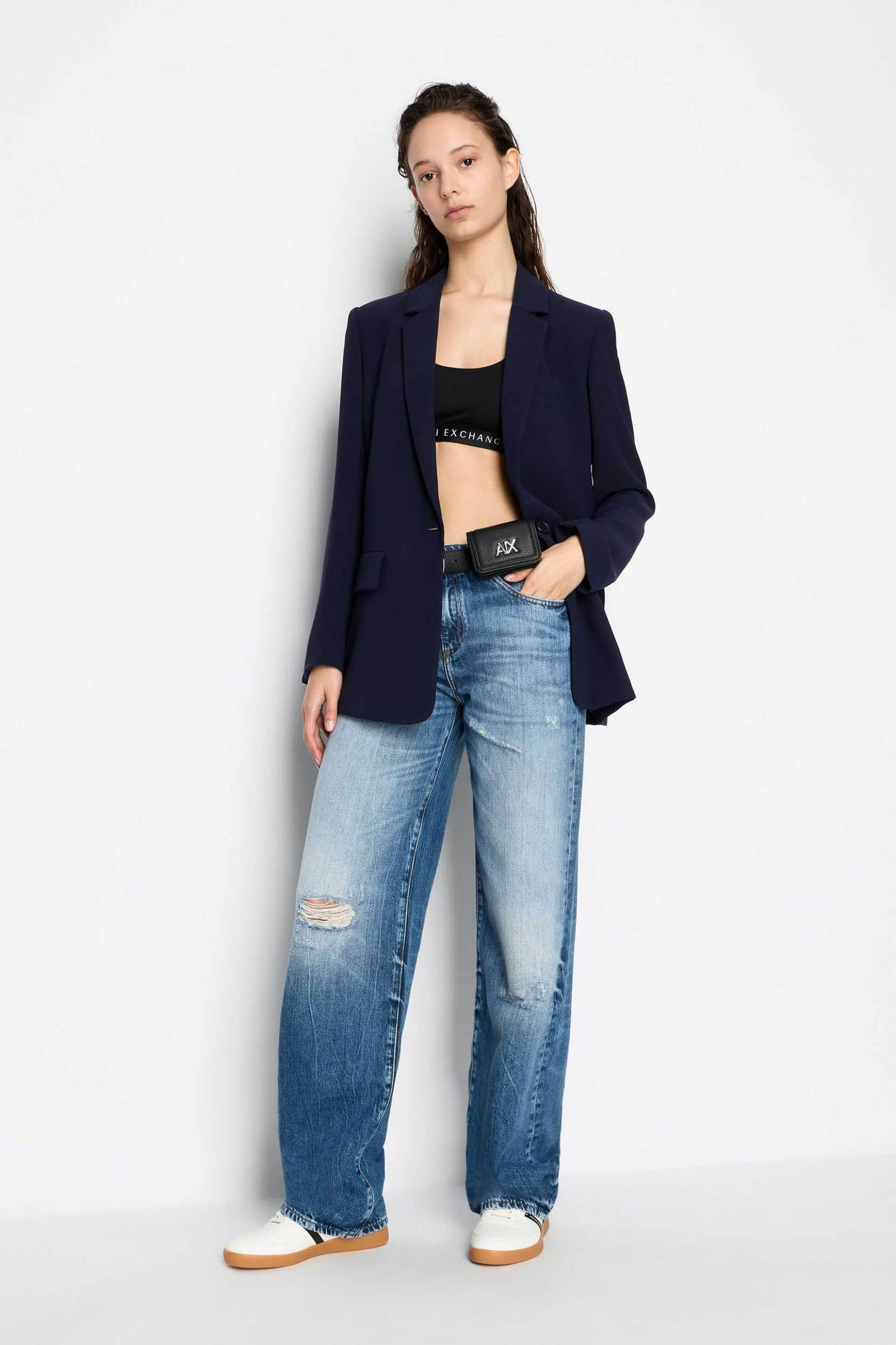 Armani Exchange γυναικείο τζην παντελόνι βαμβακερό πεντάτσεπο Straight Fit