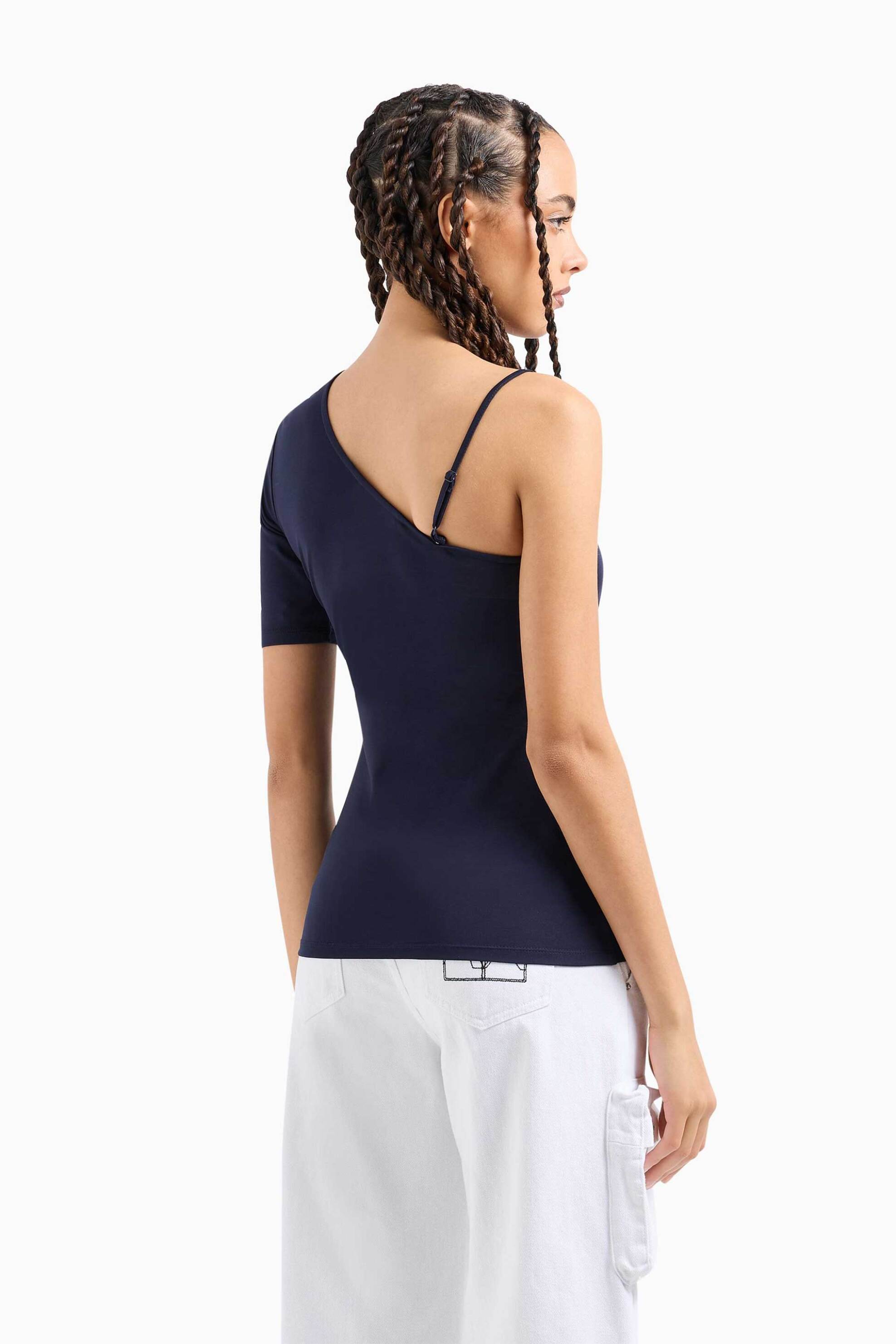 Armani Exchange γυναικείο τοπ με έναν ώμο - 3DYMEKYJEAZ Σκούρο Μπλε φωτογραφία