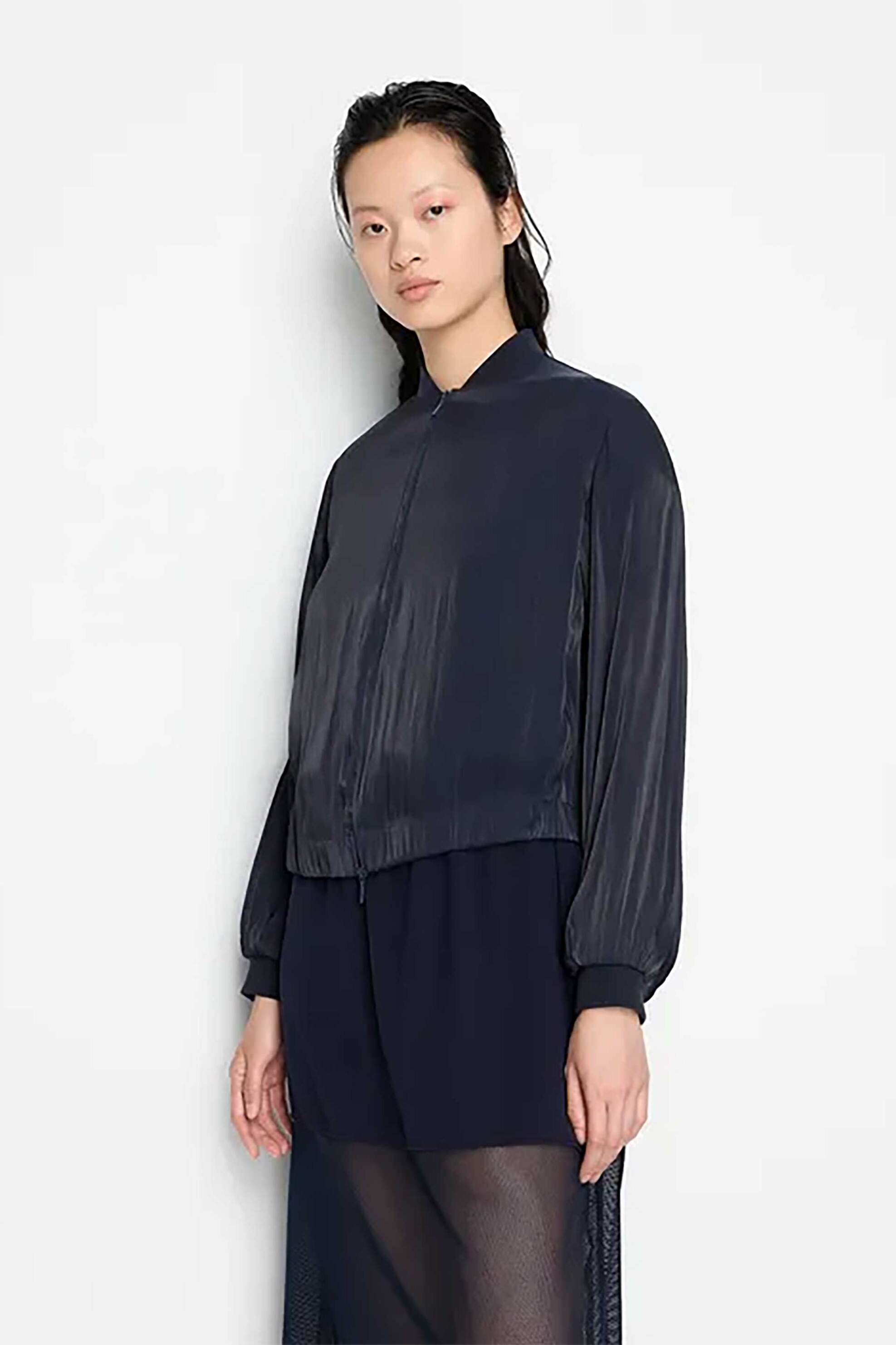  Armani Exchange γυναικείο bomber μονόχρωμο - 3DYB19YNUUZ Σκούρο Μπλε 2025
