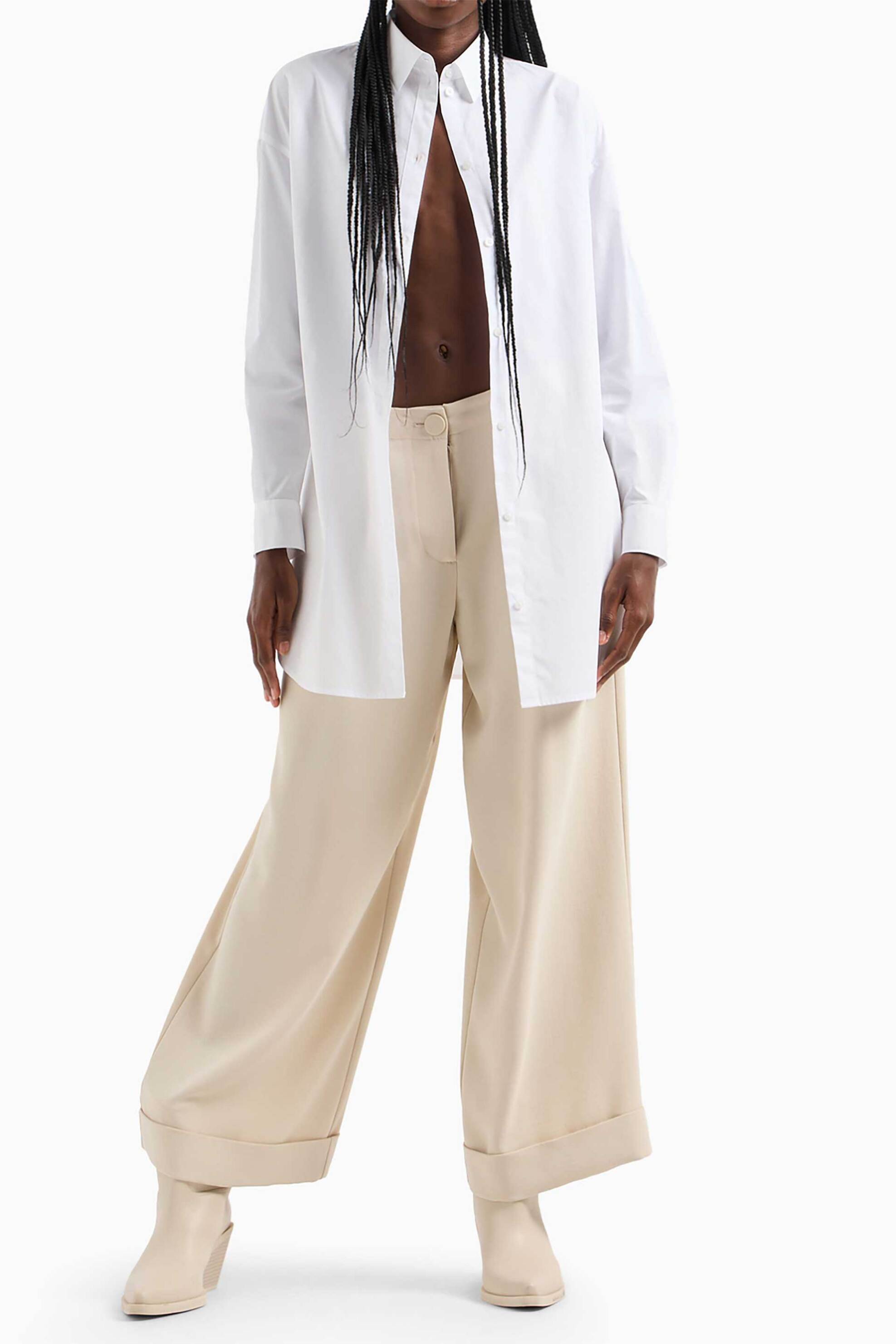 Armani Exchange γυναικείο παντελόνι υφασμάτινο σε ίσια γραμμή