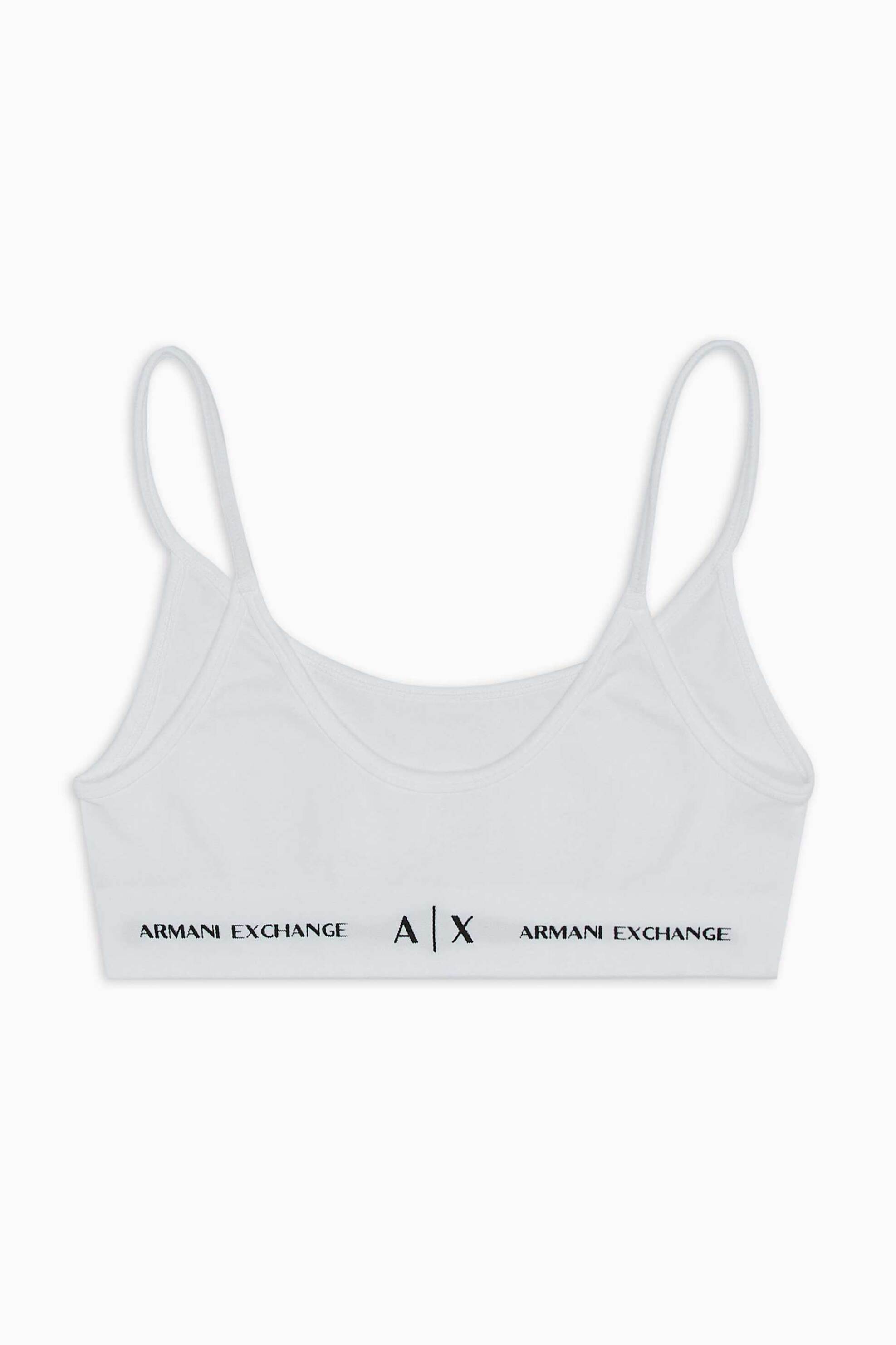 Armani Exchange γυναικείο bralette μονόχρωμο με contrast logo print - 9470223F506 Λευκό φωτογραφία