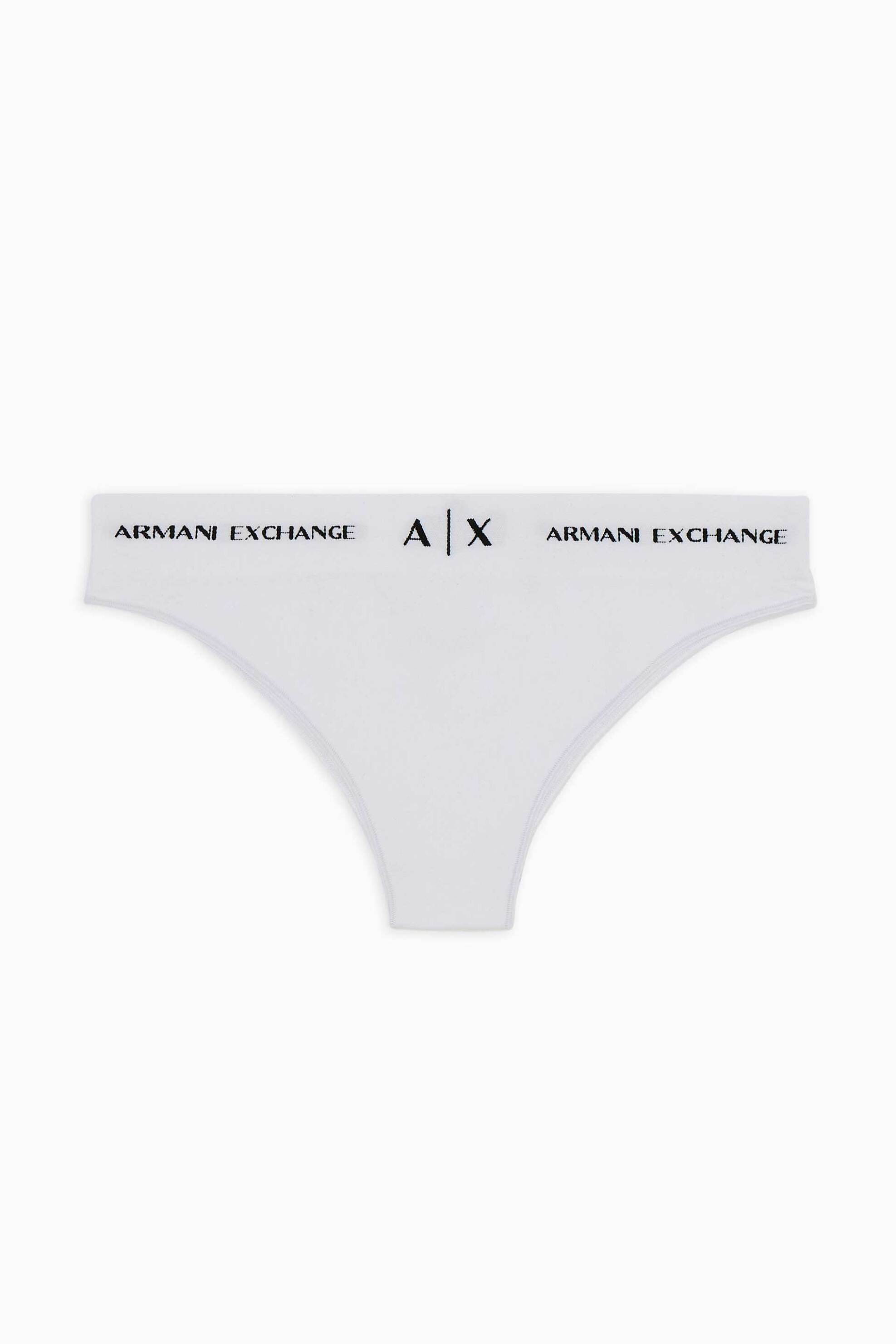 Armani Exchange γυναικείο σλιπ brazil μονόχρωμο με contrast logo print - 9470233F506 Λευκό φωτογραφία