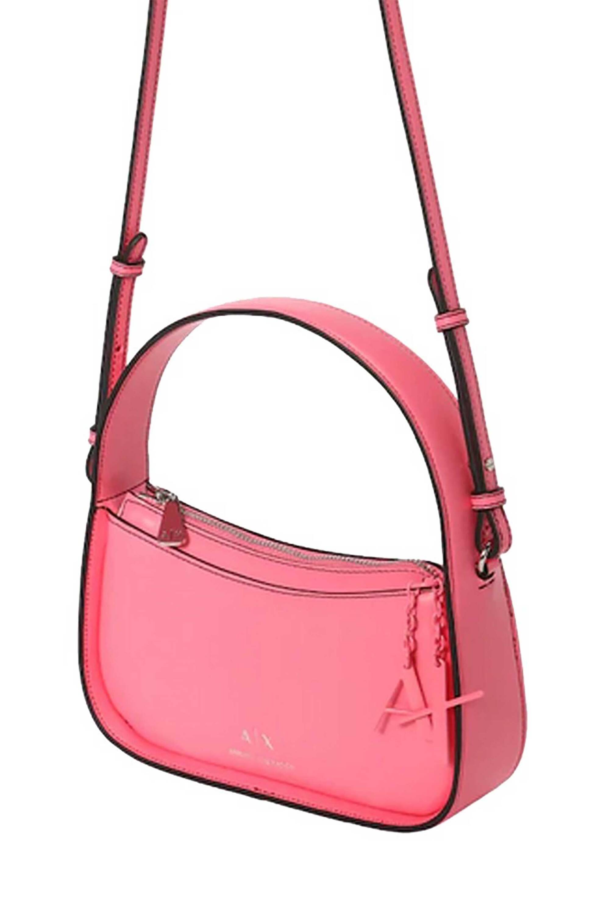 Armani Exchange γυναικεία mini τσάντα ώμου μονόχρωμη με σταμπωτό λογότυπο - 9491424R754 Ροζ φωτογραφία