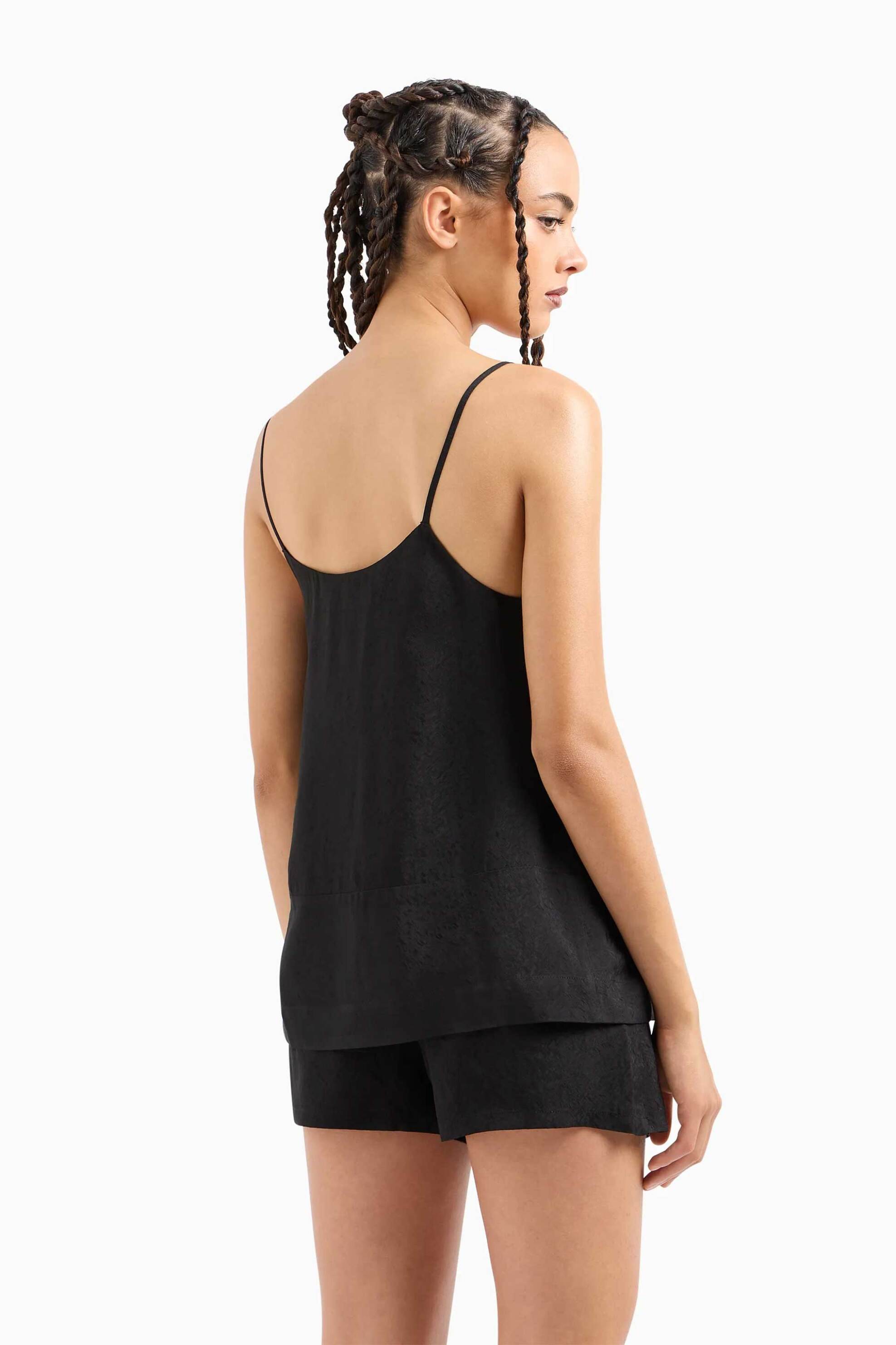 Armani Exchange γυναικείo τοπ με λεπτά τιραντάκια - 3DYH45YN9RZ Μαύρο φωτογραφία
