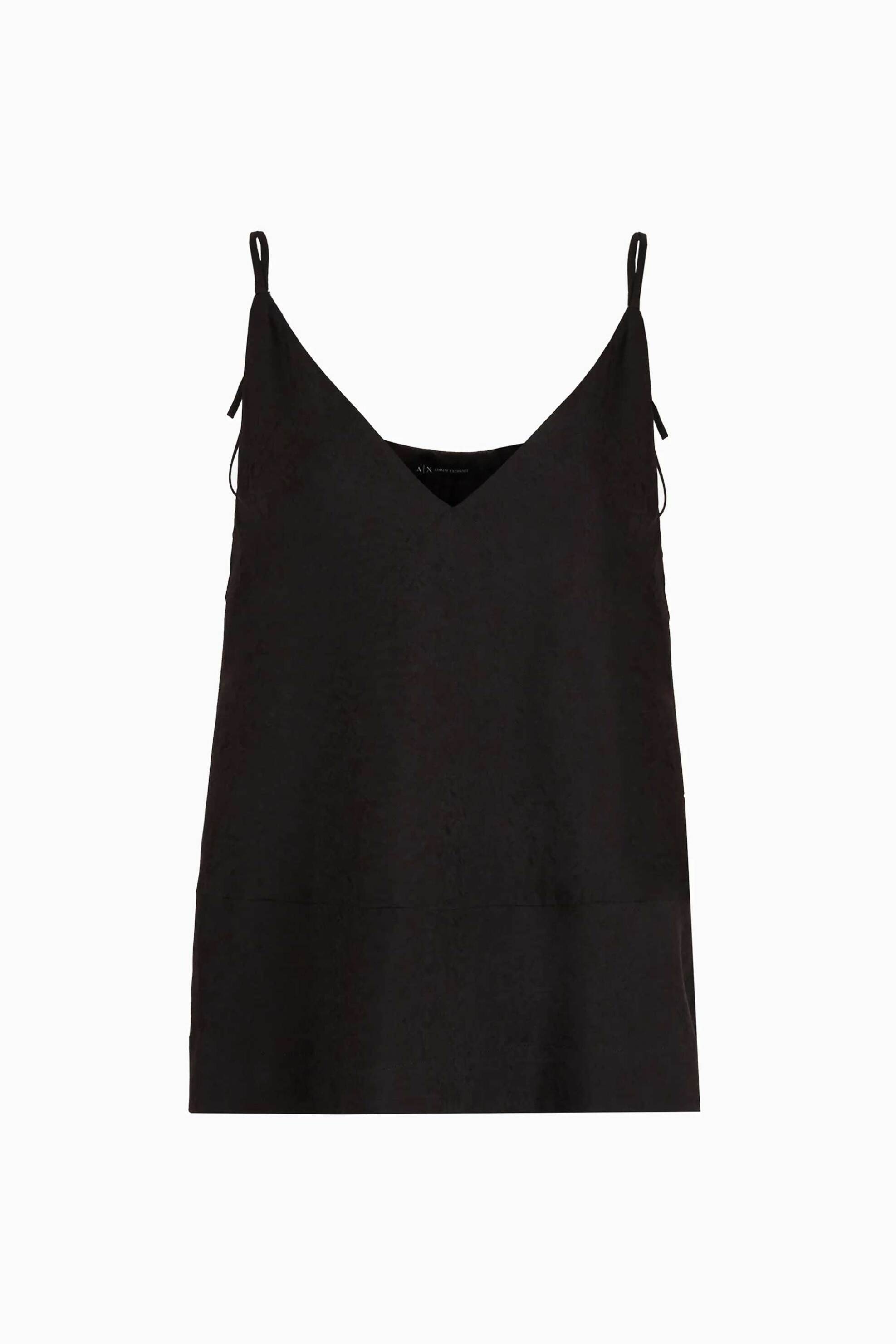 Armani Exchange γυναικείo τοπ με λεπτά τιραντάκια - 3DYH45YN9RZ Μαύρο φωτογραφία