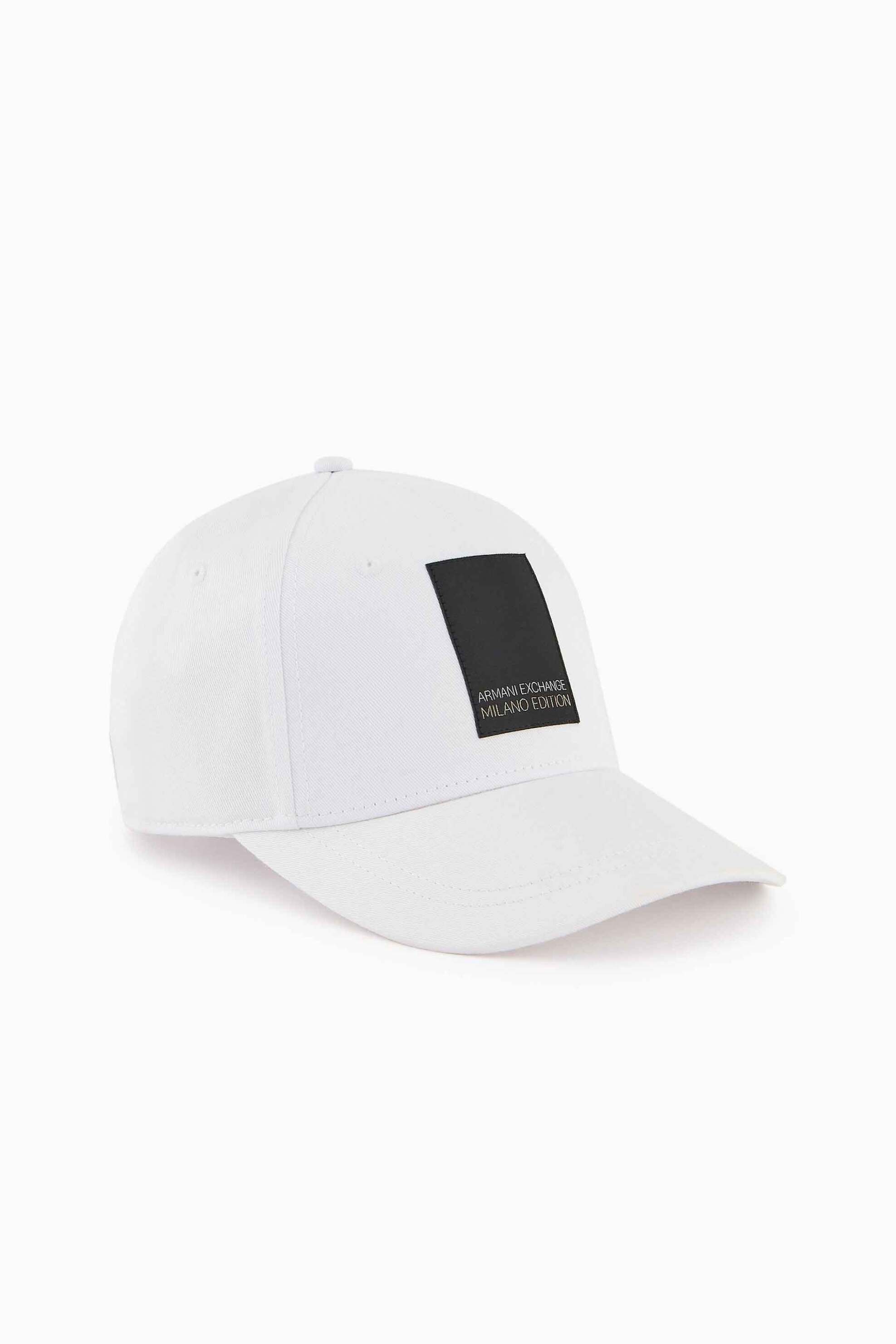  Armani Exchange γυναικείο βαμβακερό καπέλο jockey με contrast logo patch - 9442054R106 Λευκό 2025
