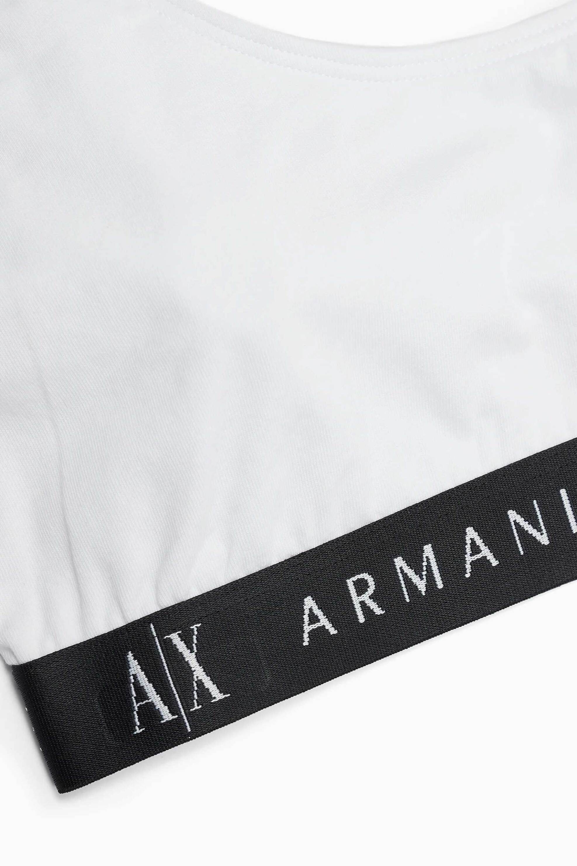 Armani Exchange Γυναικείο Bralette Μονόχρωμο Βαμβακερό με Contrast Logo Print - 947029Cc502 Λευκό