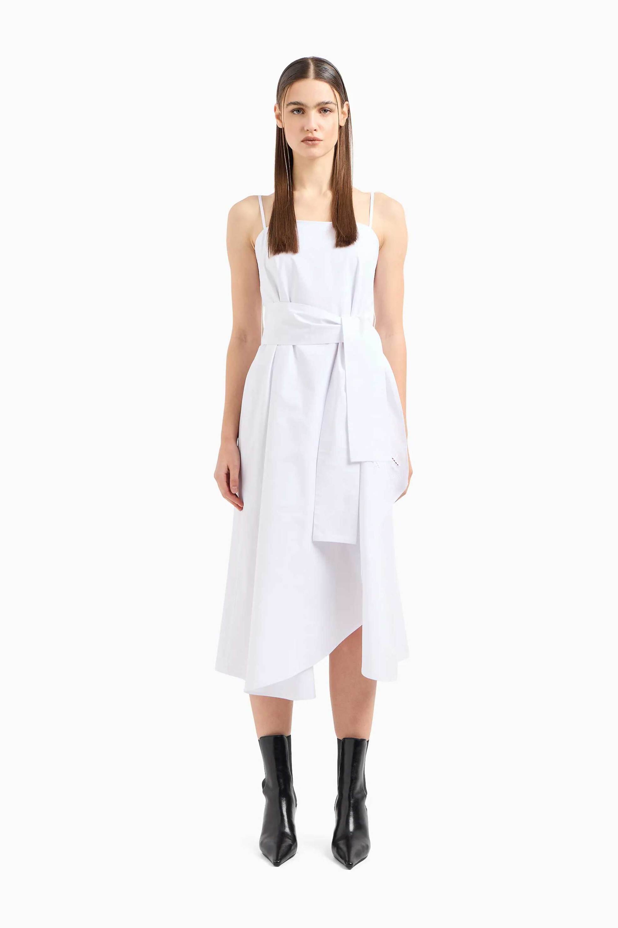 Armani Exchange γυναικείο φόρεμα midi ποπλίνα με φιόγκο | 6