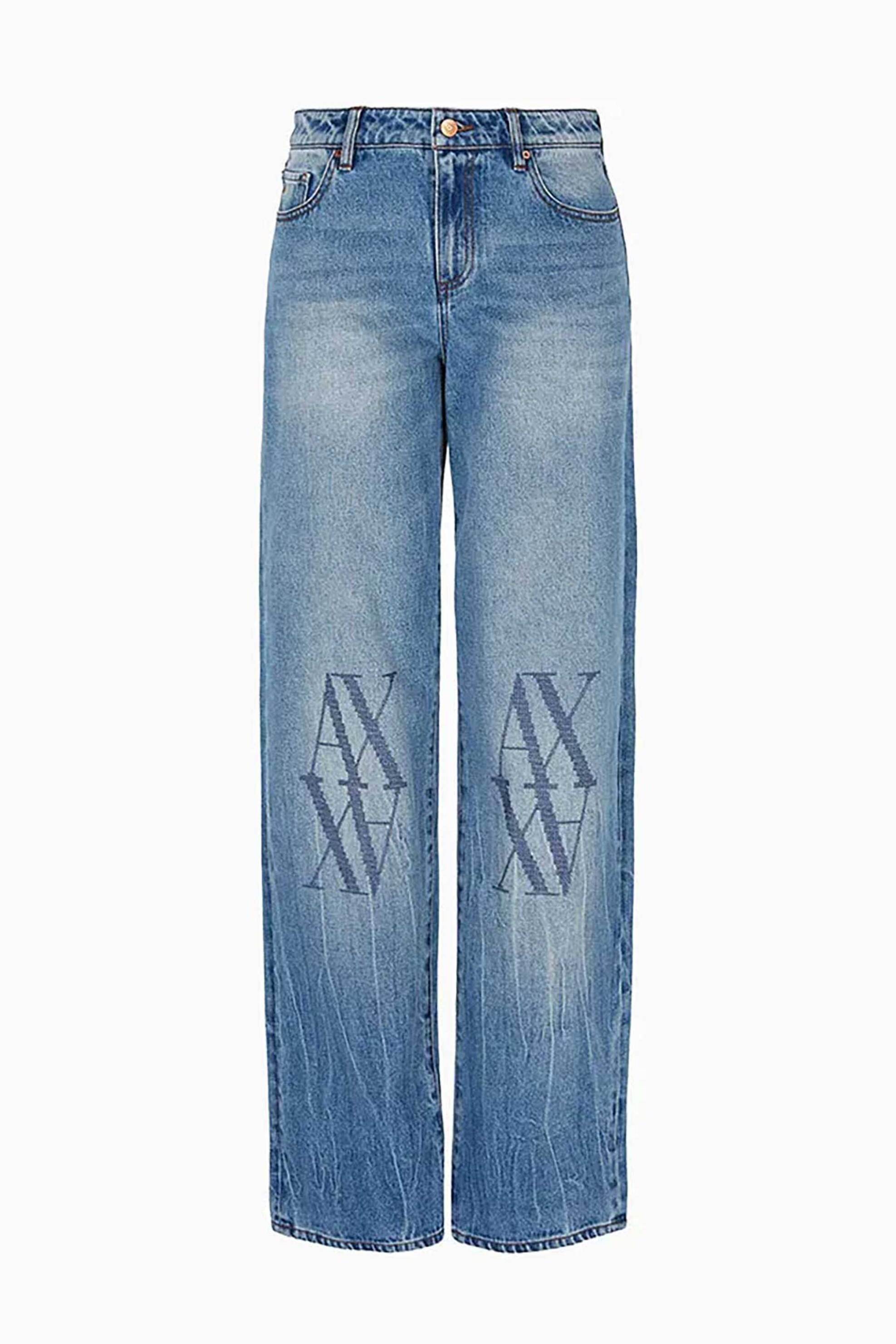 Armani Exchange γυναικείο τζιν παντελόνι πεντάτσεπο με λογότυπο Relaxed Fit - 6DYJ52Y19KZ Denim Blue φωτογραφία