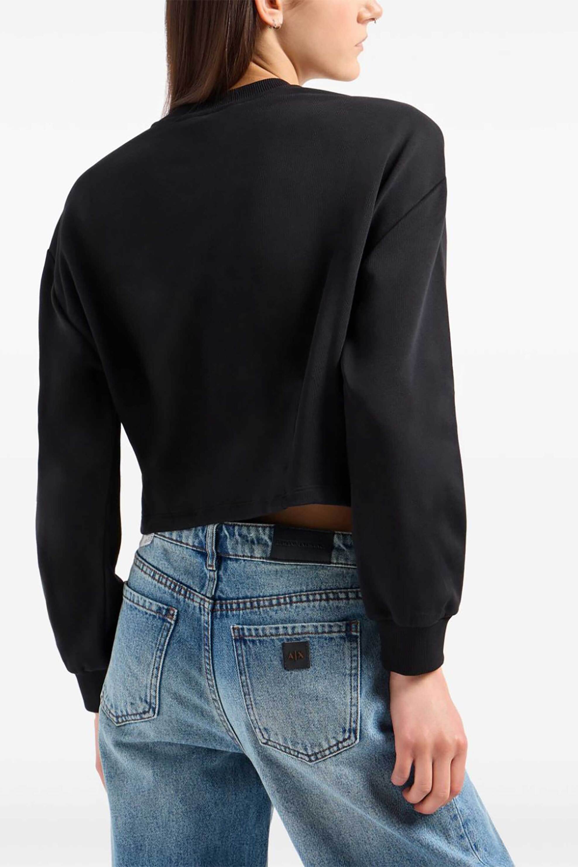 Armani Exchange γυναικεία μπλούζα φούτερ με all-over logo print - 6DYM80YJFZZ Μαύρο φωτογραφία