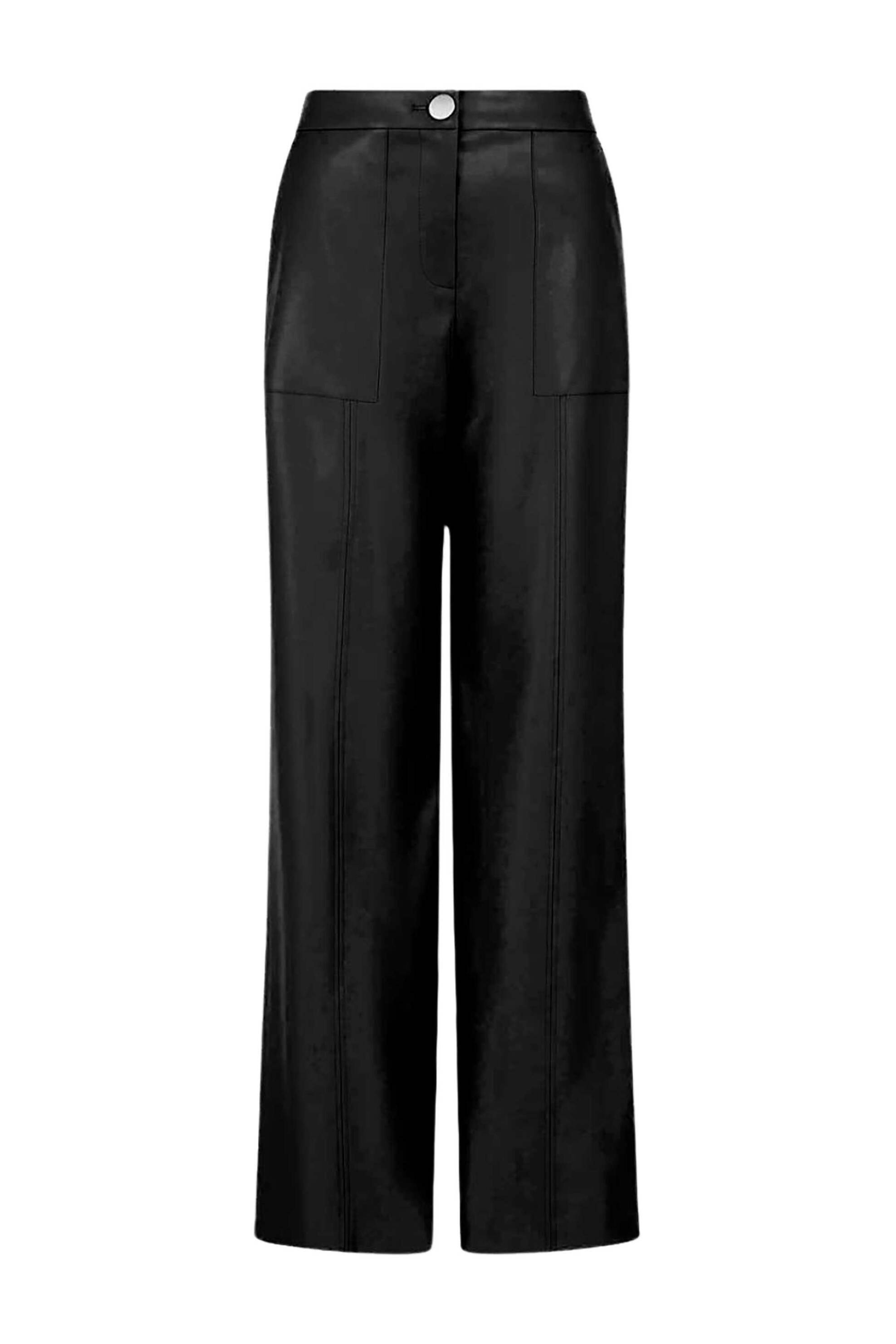 Armani Exchange Γυναικείο Παντελόνι Μονόχρωμο από Faux Δέρμα - 6Dyp23Ynnnz Μαύρο
