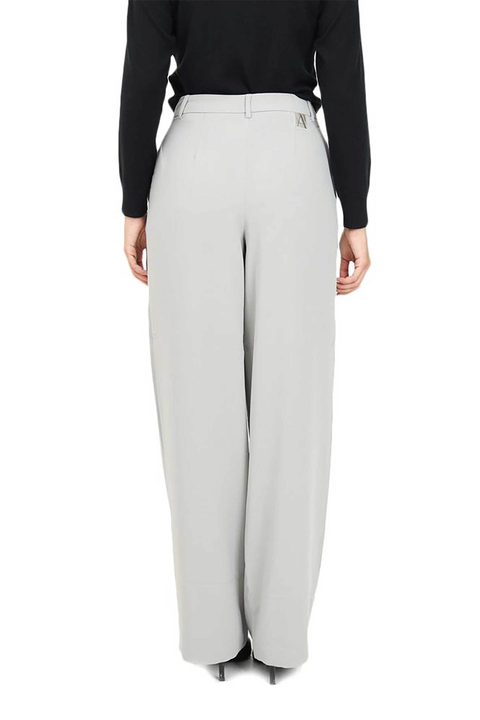 Armani Exchange γυναικείο παντελόνι ψηλόμεσο με λογότυπο Regular Fit - 6DYP39YN8JZ Γκρι φωτογραφία