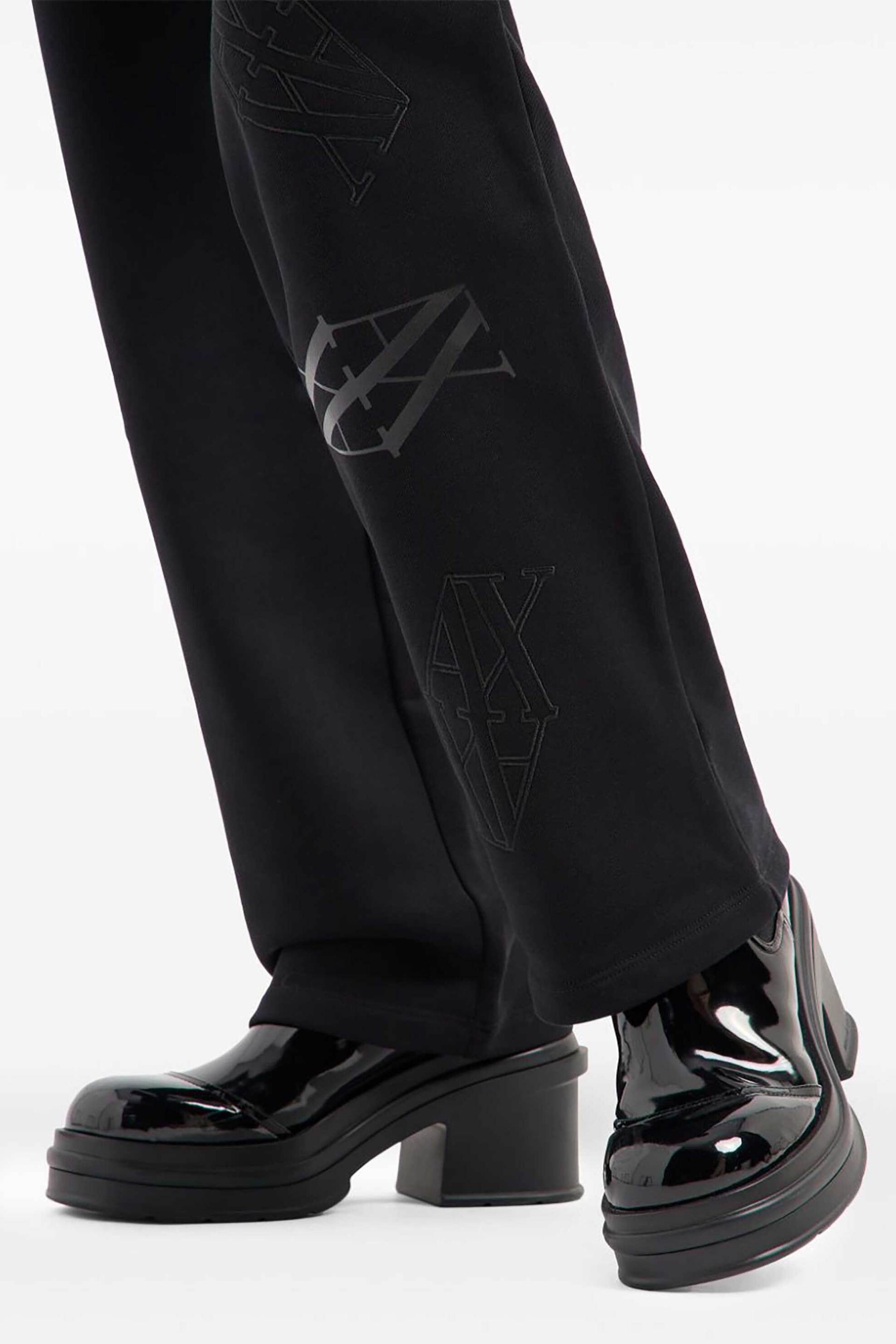 Armani Exchange γυναικείο παντελόνι φόρμας με logo print - 6DYP80YJFZZ Μαύρο φωτογραφία