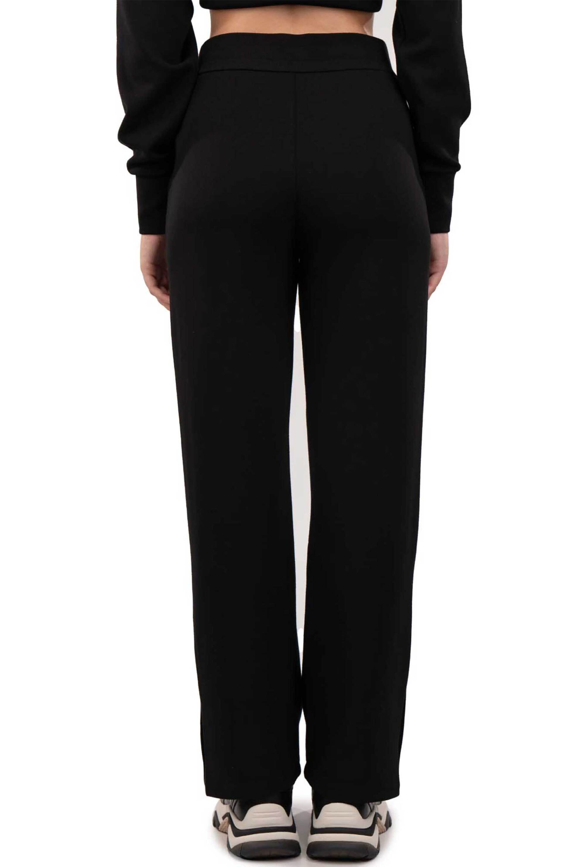 Armani Exchange γυναικείο παντελόνι φόρμας με λογότυπο και διακοσμητικά κουμπιά Regular Fit - 6DYPGLYJEGZ Μαύρο φωτογραφία