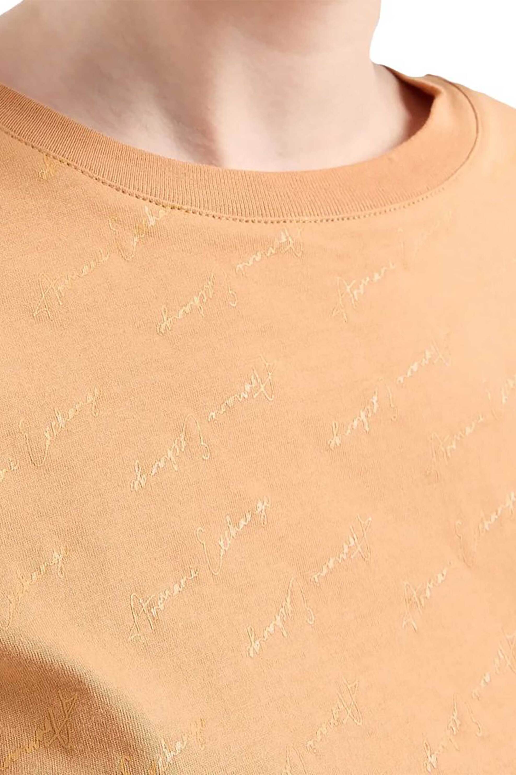Armani Exchange γυναικείο T-shirt με all-over logo print Regular Fit - 6DYT49YJ3RZ Μουσταρδί φωτογραφία