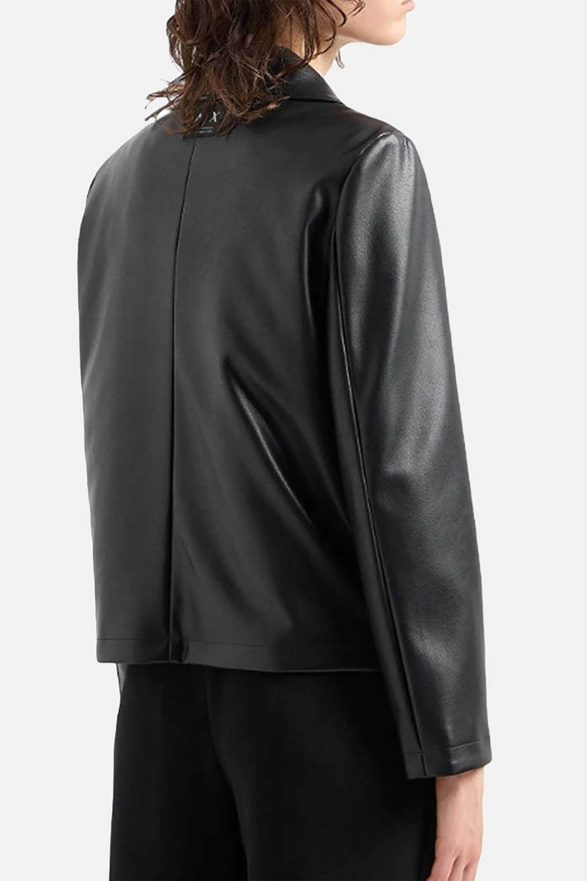 Armani Exchange γυναικείο μπουφάν biker με logo patch Regular Fit - XW000004AF10203 Μαύρο φωτογραφία