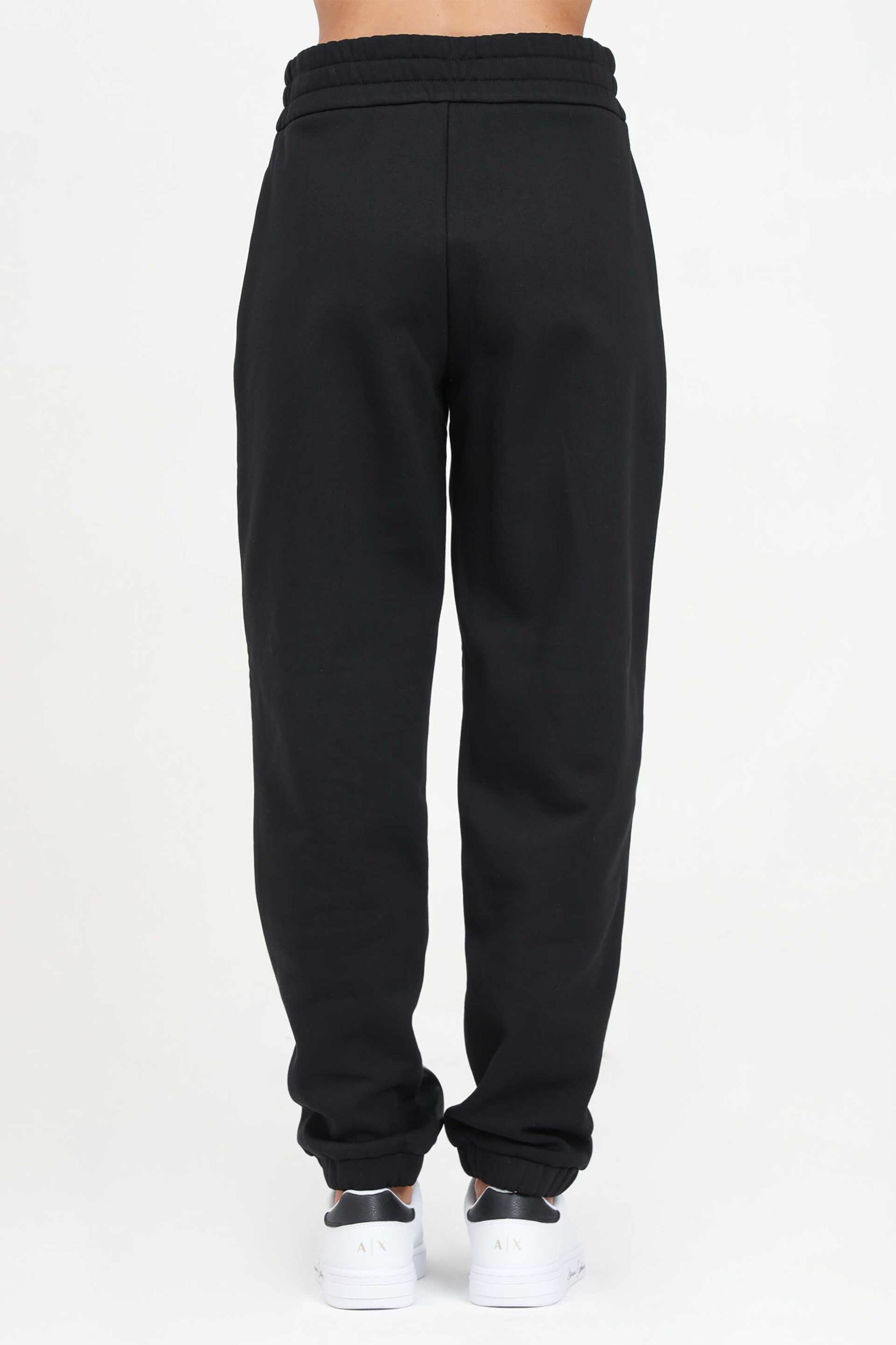 Armani Exchange γυναικείο παντελόνι φόρμας με ανάγλυφο λογότυπο Regular Fit - 6DYP91YJFLZ Μαύρο φωτογραφία