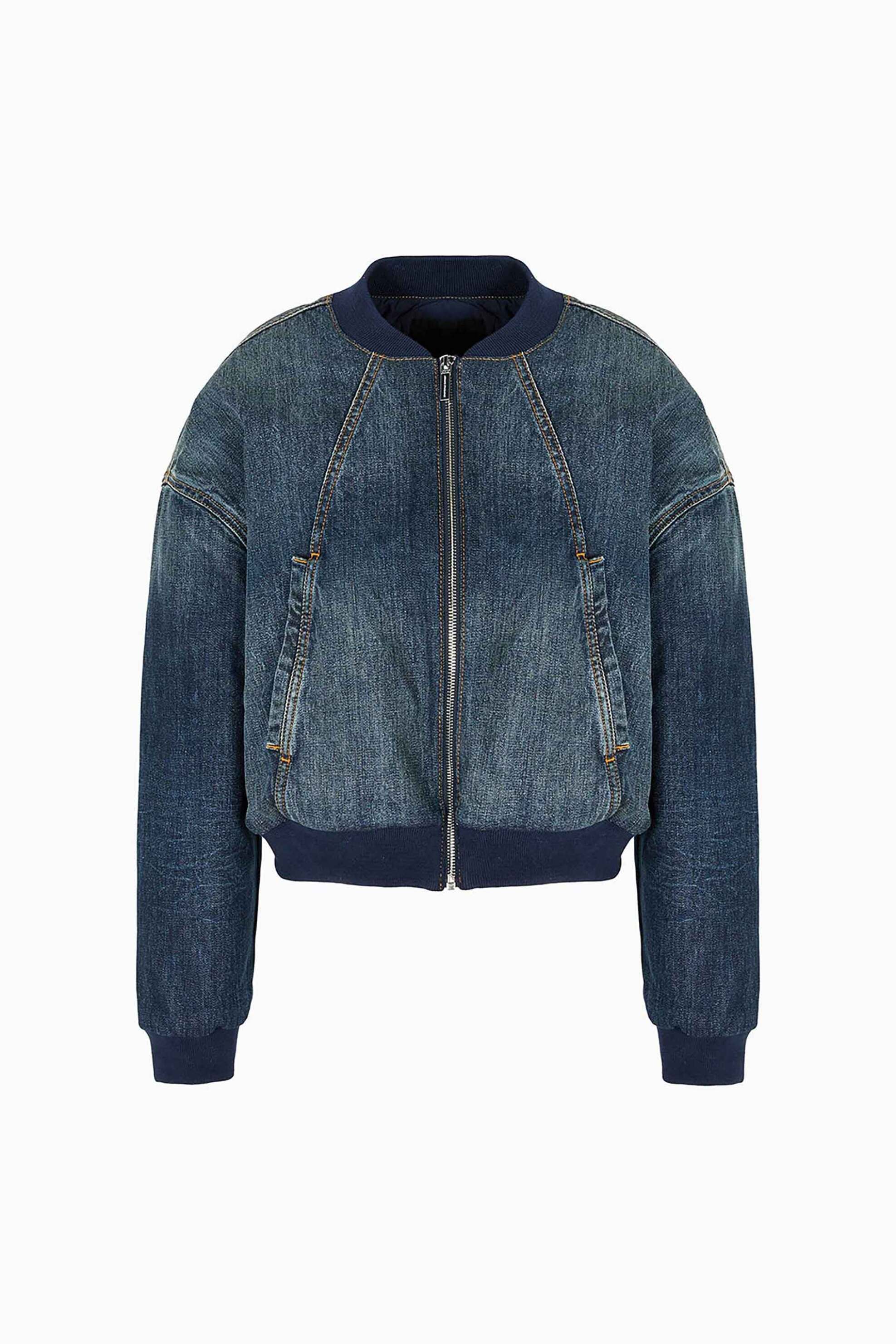 Armani Exchange γυναικείο denim μπουφάν με λογότυπο - 6DYB24Y18DZ Denim Blue φωτογραφία