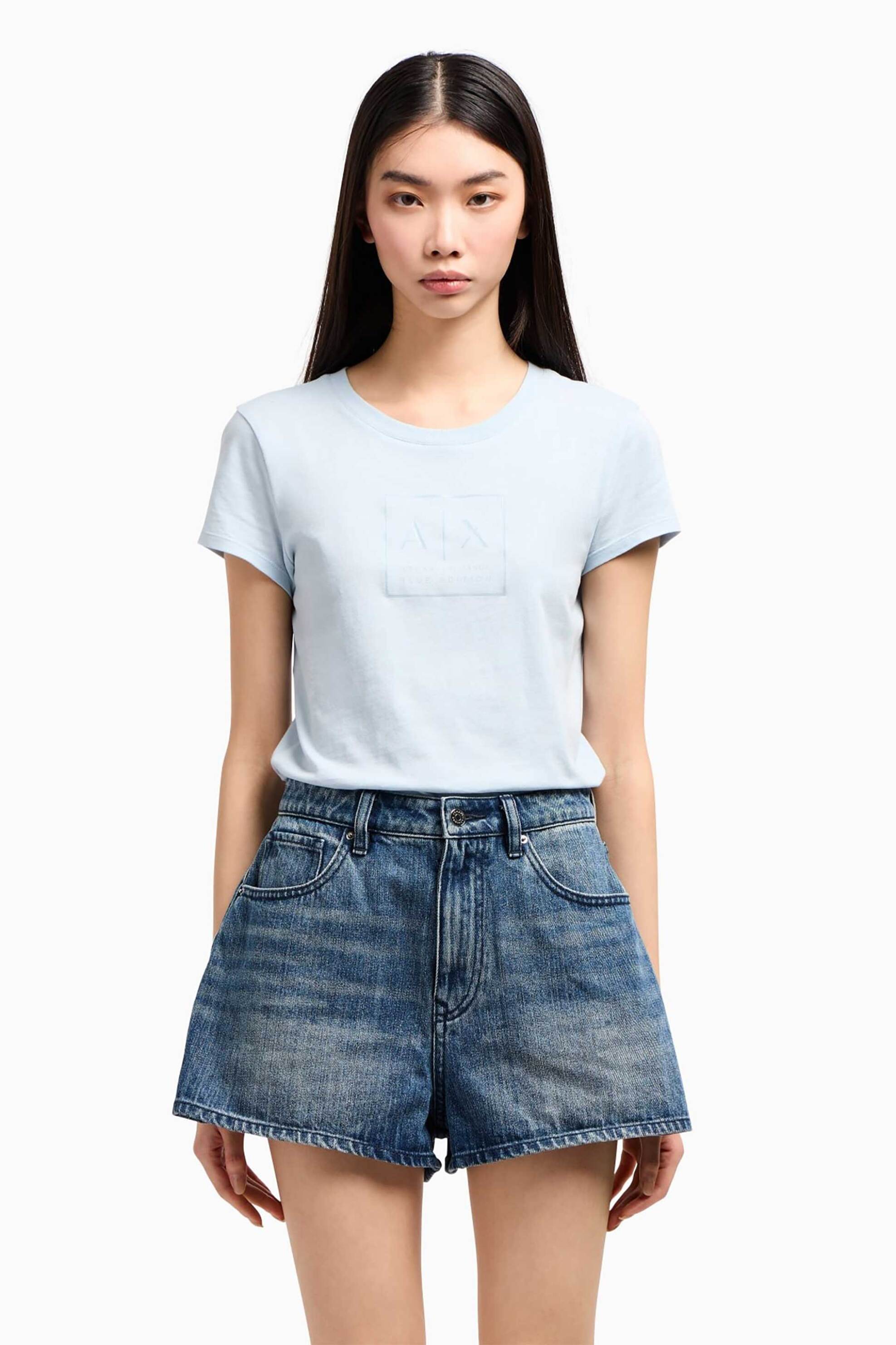 Armani Exchange γυναικείο σορτς denim - XW000135AF12845 Denim Blue φωτογραφία