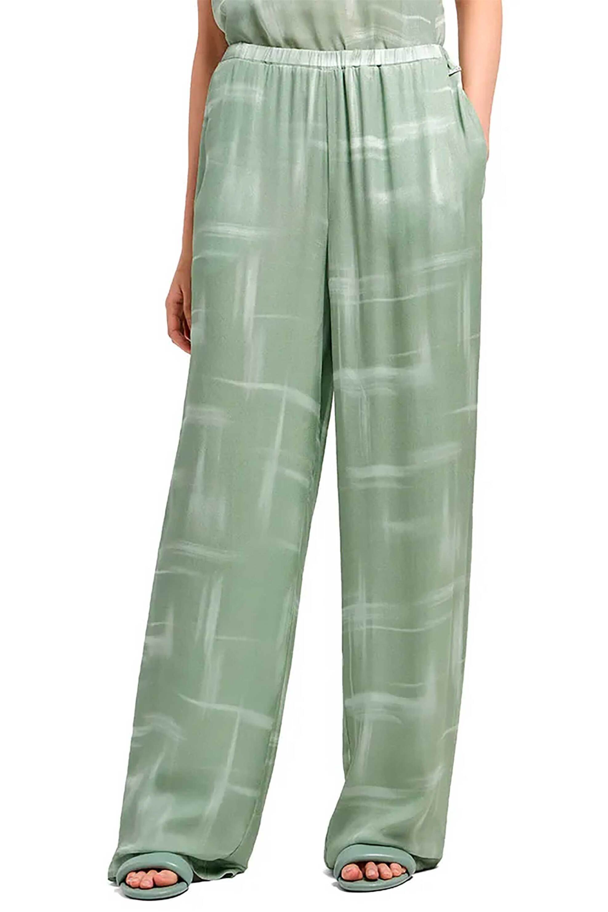 Armani Exchange γυναικείο παντελόνι με abstract print - XW000572AF12051 Βεραμάν φωτογραφία