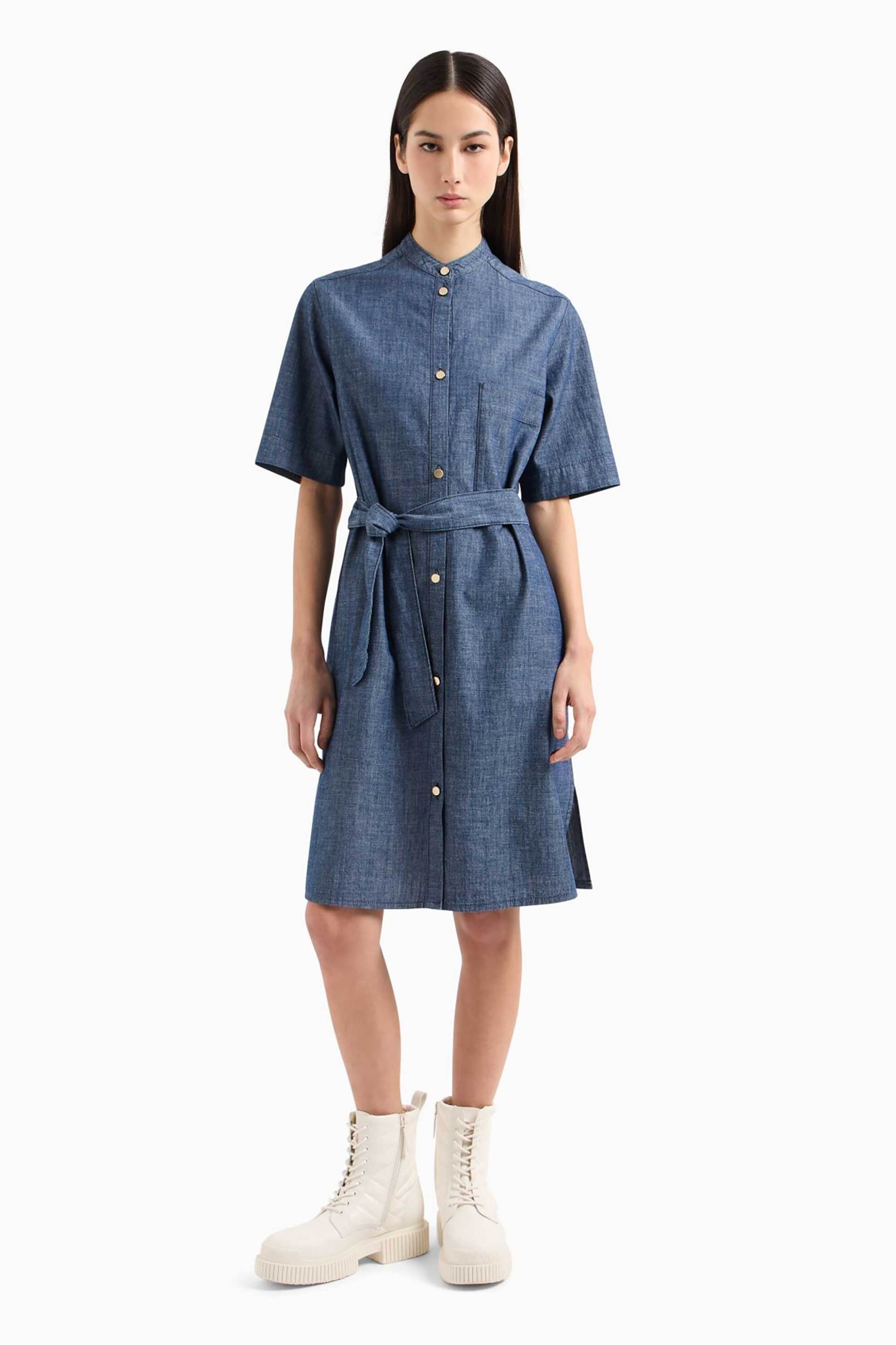 Armani Exchange γυναικείο φόρεμα mini denim - XW000573AF12895 Μπλε