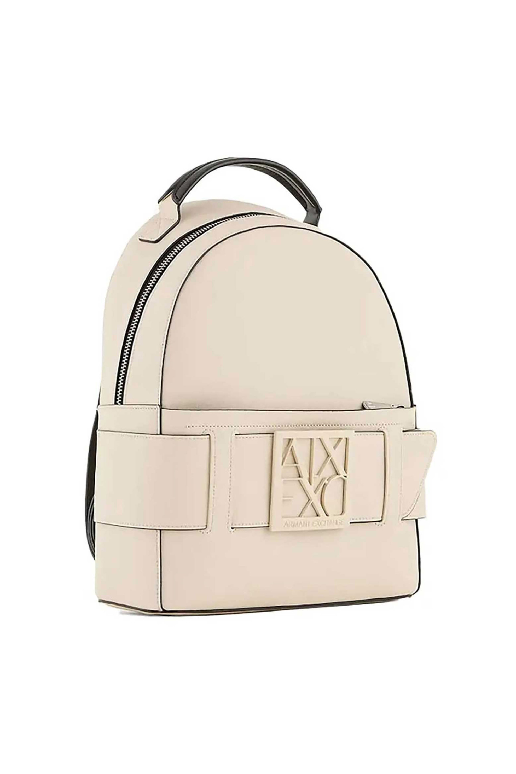 Armani Exchange γυναικείο backpack με μεταλλικό λογότυπο - XW001204AF13672 Εκρού φωτογραφία