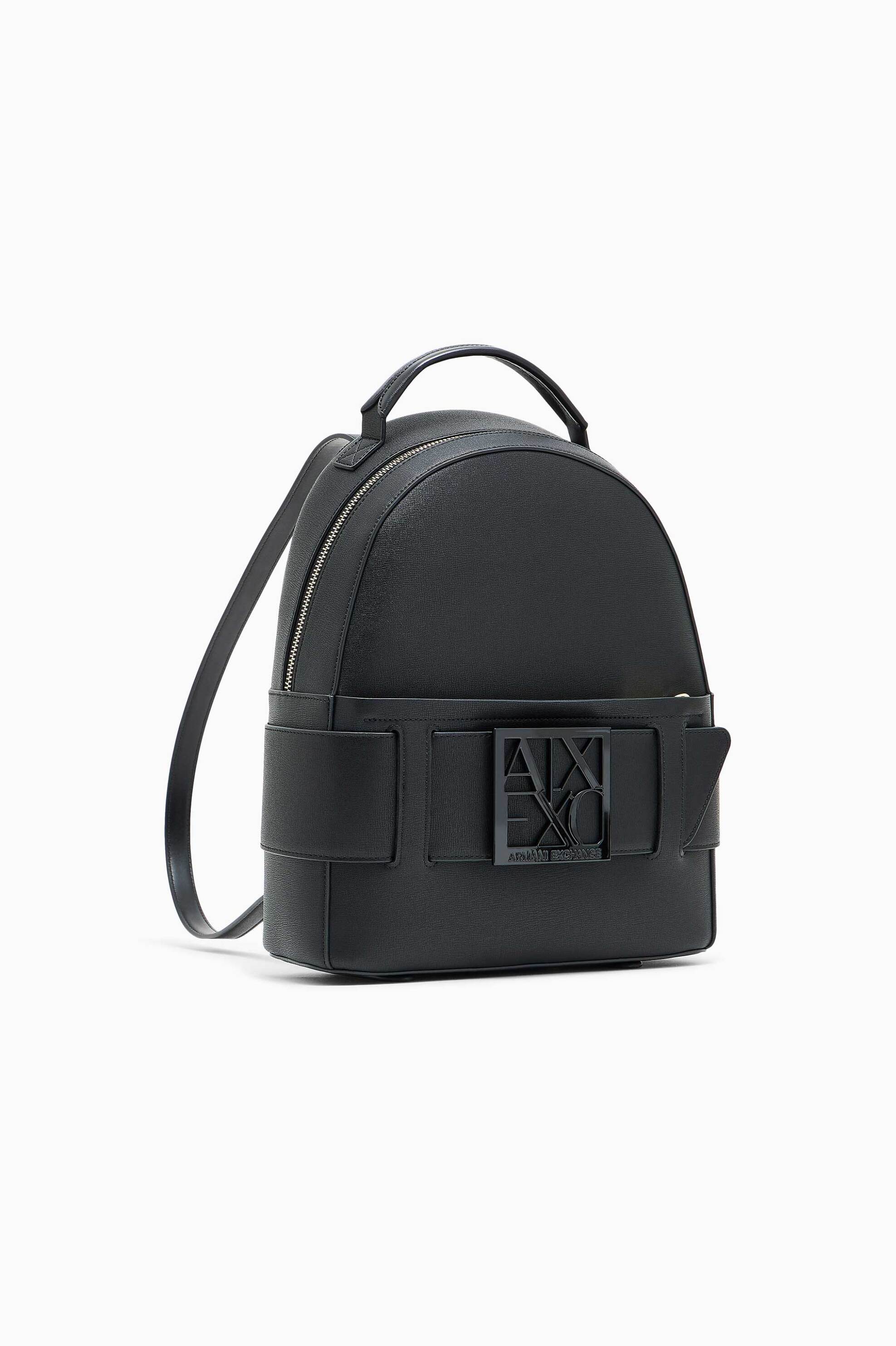 Armani Exchange γυναικείο backpack με μεταλλικό λογότυπο - XW001204AF13672 Μαύρο