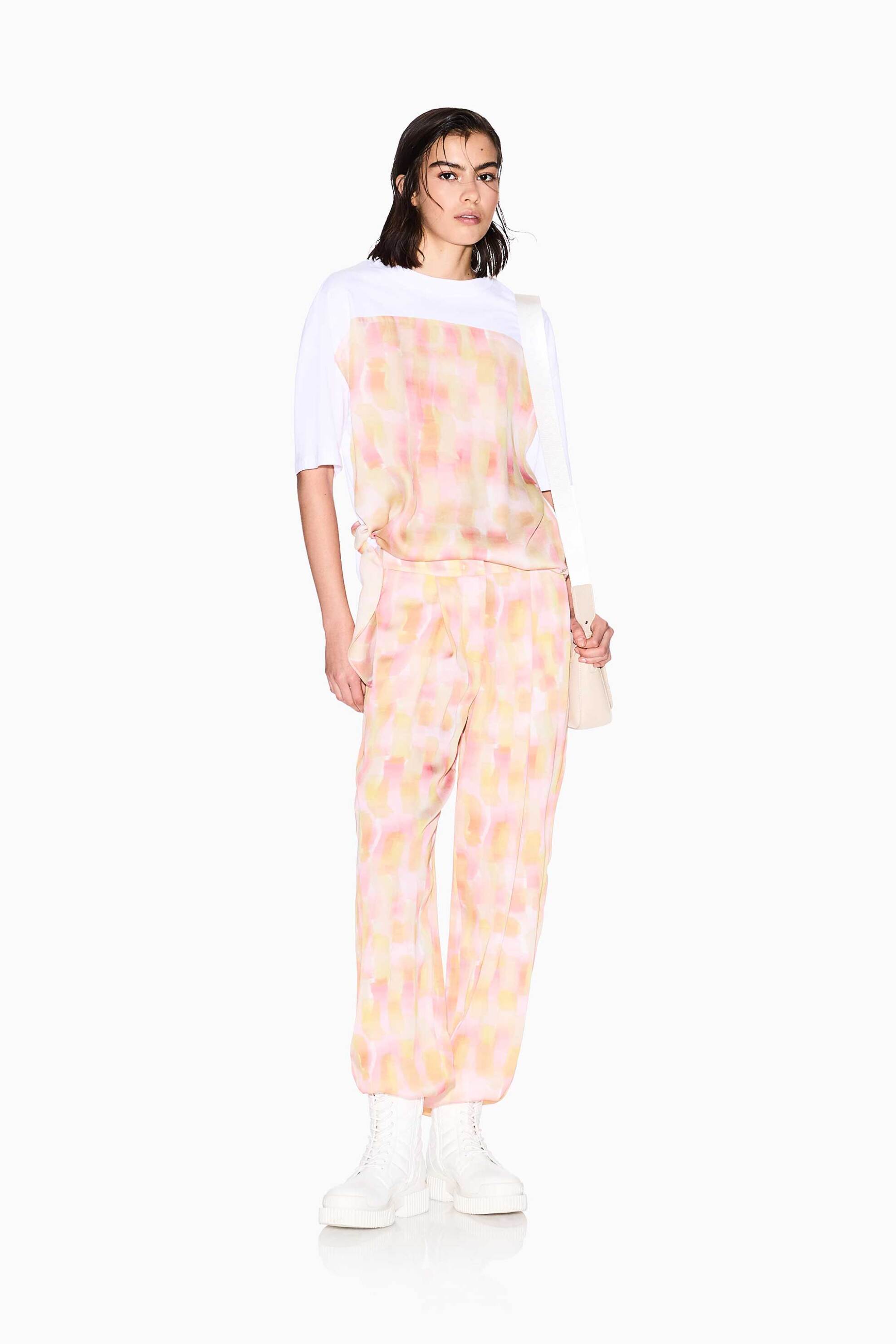 Armani Exchange γυναικείο παντελόνι με all-over print - XW000487AF12743 Ροζ