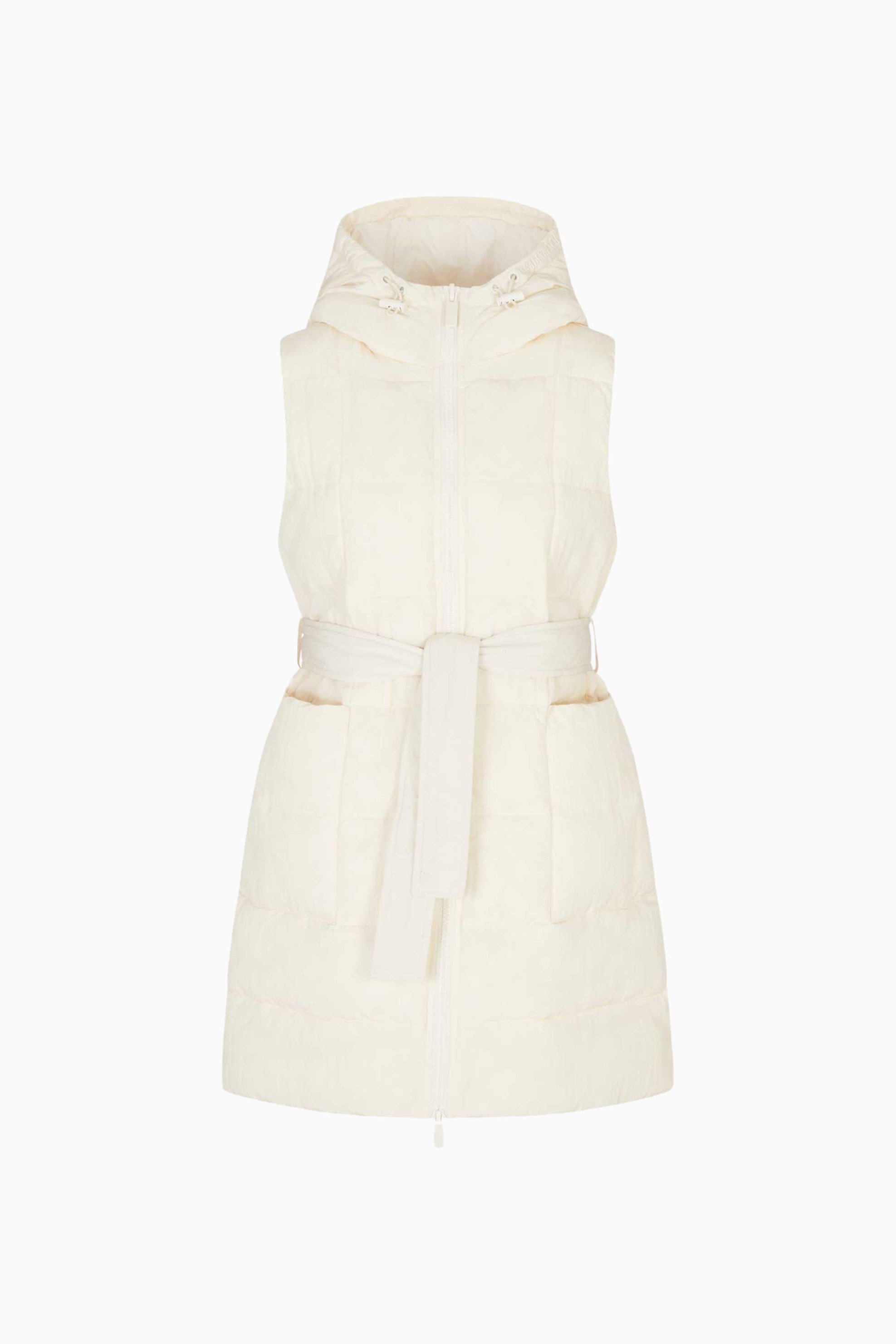 ARMANI EXCHANGE Armani Exchange γυναικείο μπουφάν μονόχρωμο με καπιτονέ σχέδιο και κουκούλα - XW000651AF16207 Εκρού