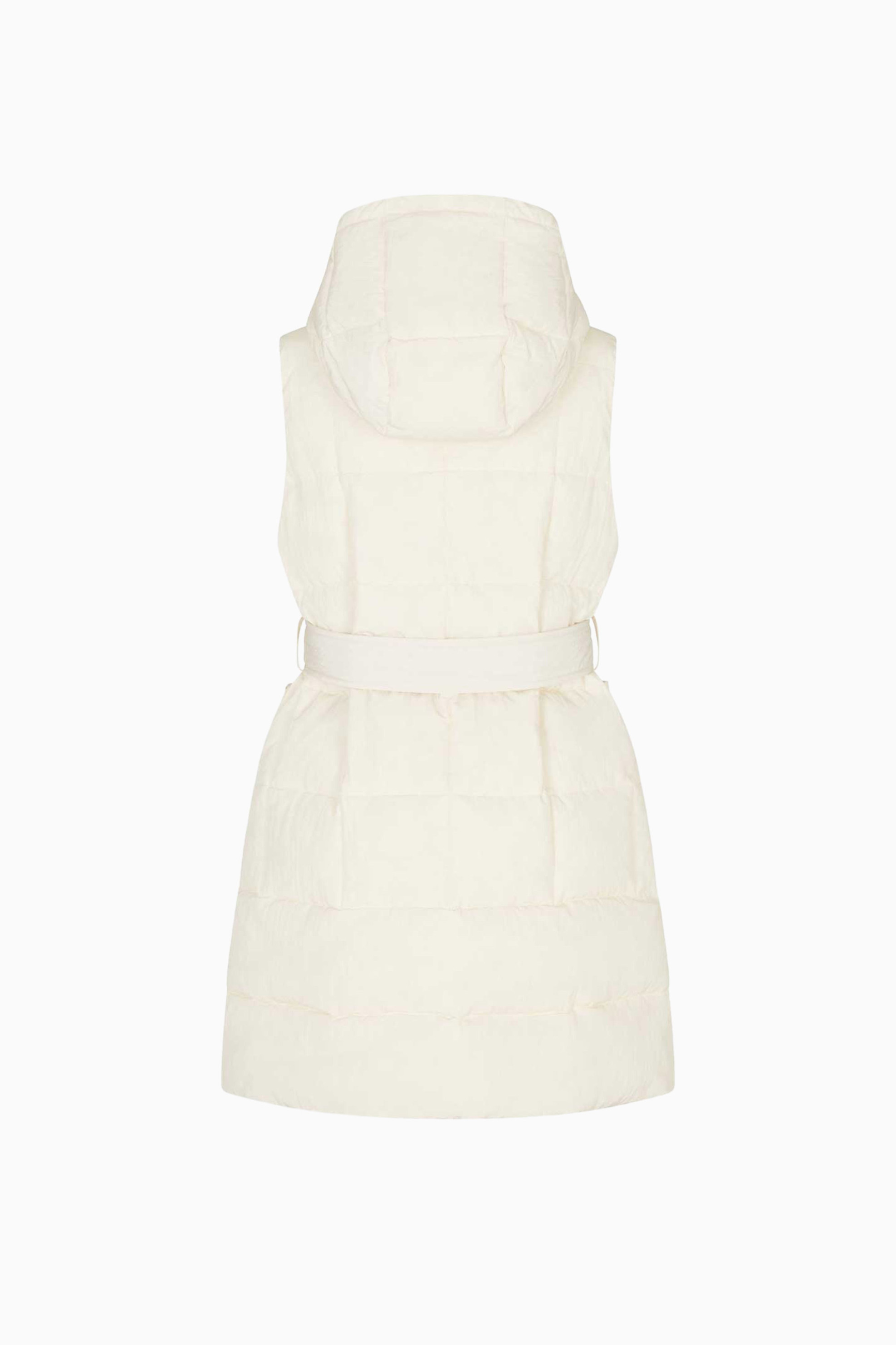 Armani Exchange γυναικείο μπουφάν μονόχρωμο με καπιτονέ σχέδιο και κουκούλα - XW000651AF16207 Εκρού φωτογραφία