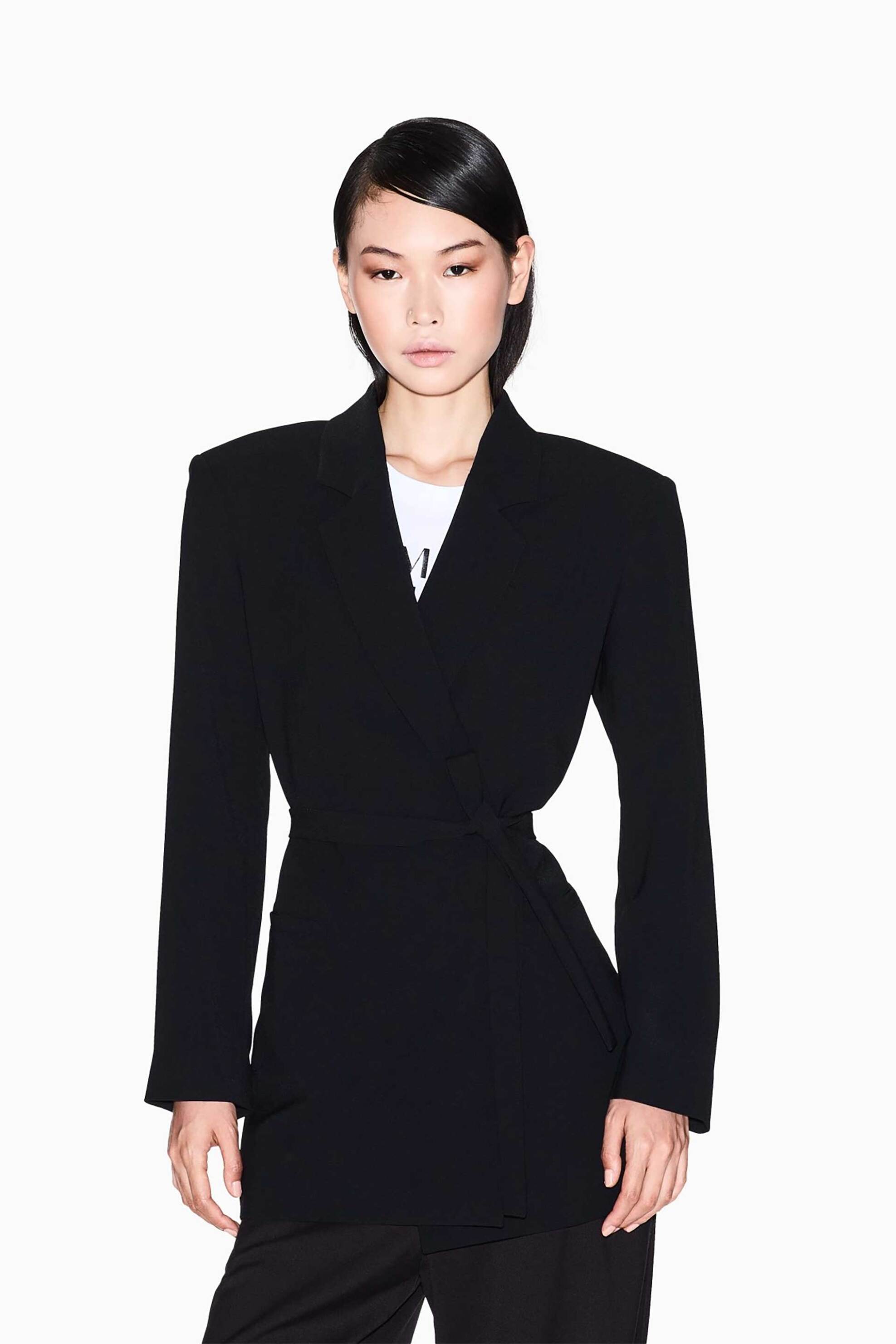 Armani Exchange γυναικείο σακάκι μονόχρωμο - XW000663AF10872 Μαύρο