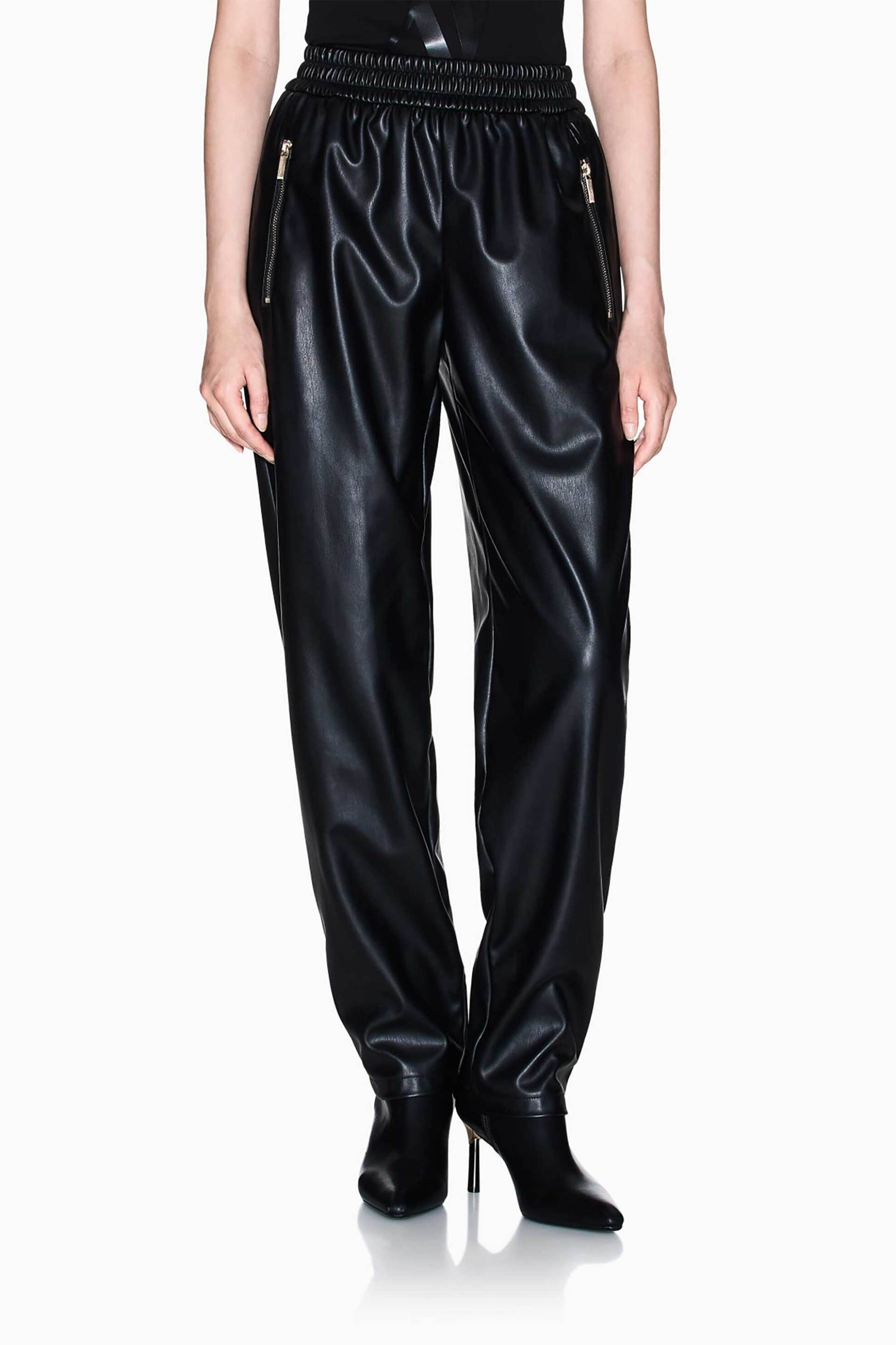 Armani Exchange γυναικείο παντελόνι faux δέρμα - XW000681AF16106 Μαύρο