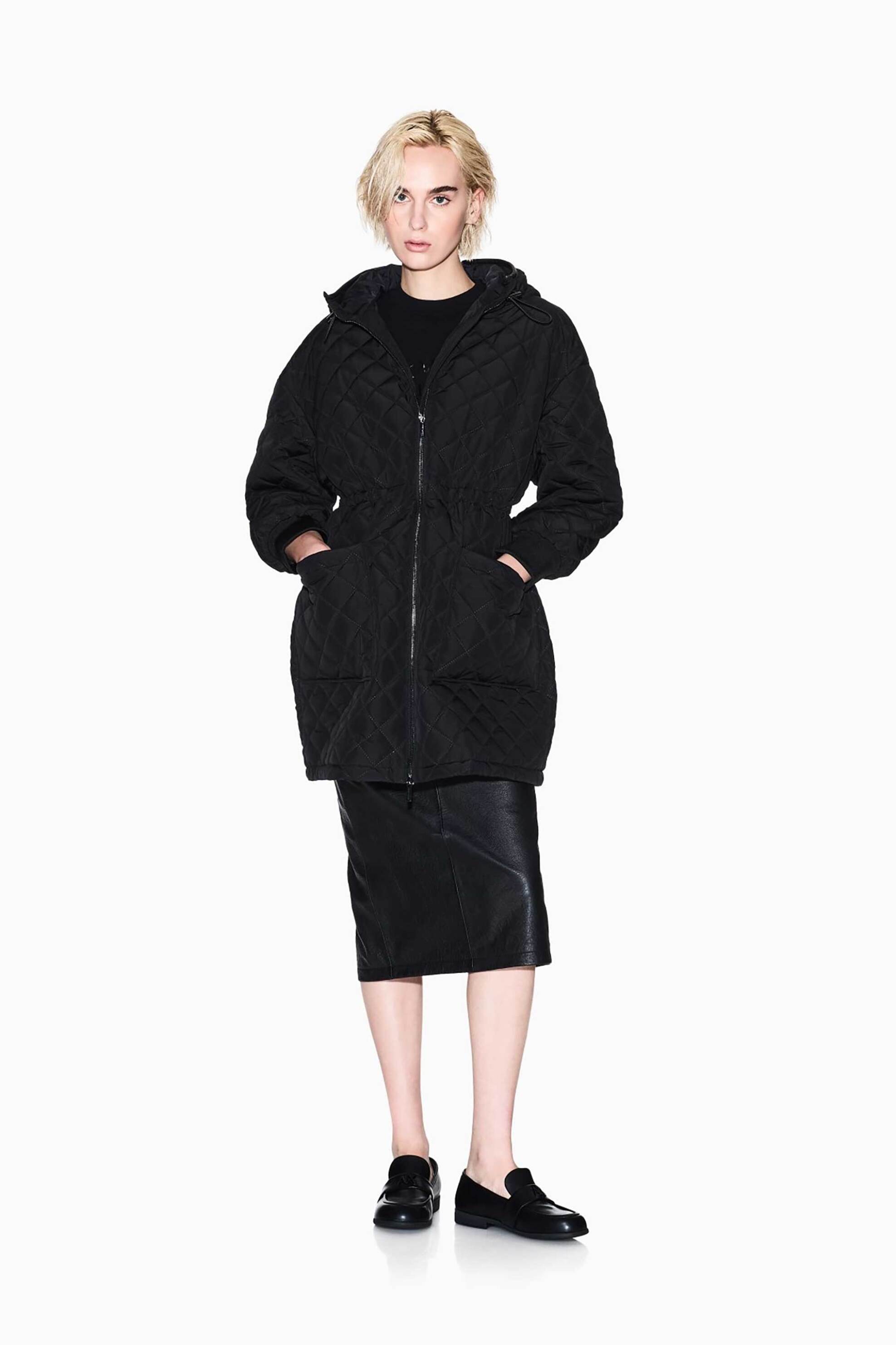 ARMANI EXCHANGE Armani Exchange γυναικείο μπουφάν μονόχρωμο με καπιτονέ σχέδιο και κουκούλα - XW000682AF16200 Μαύρο