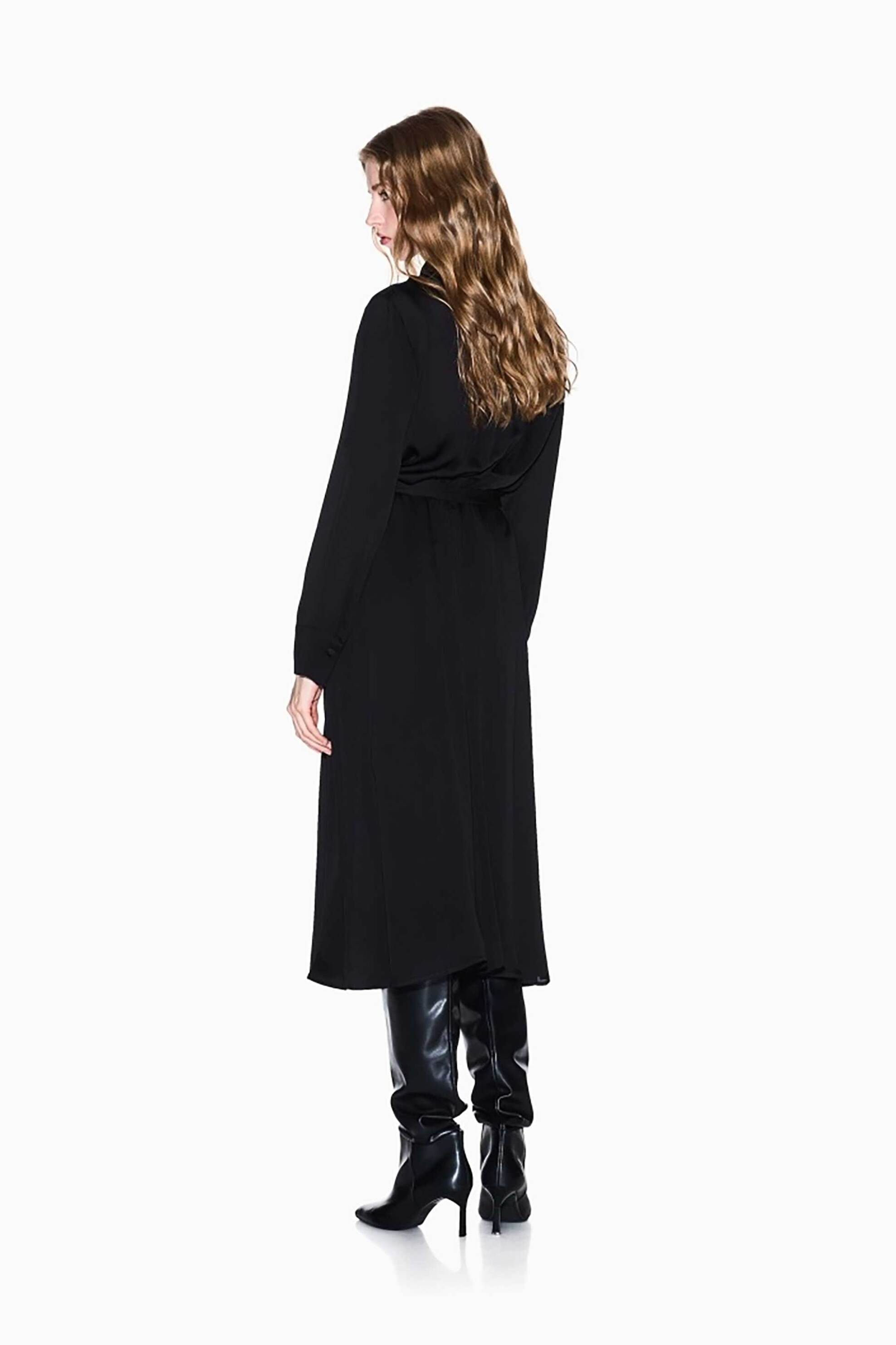 Armani Exchange γυναικείο midi φόρεμα σεμιζιέ - XW001245AF16121 Μαύρο φωτογραφία