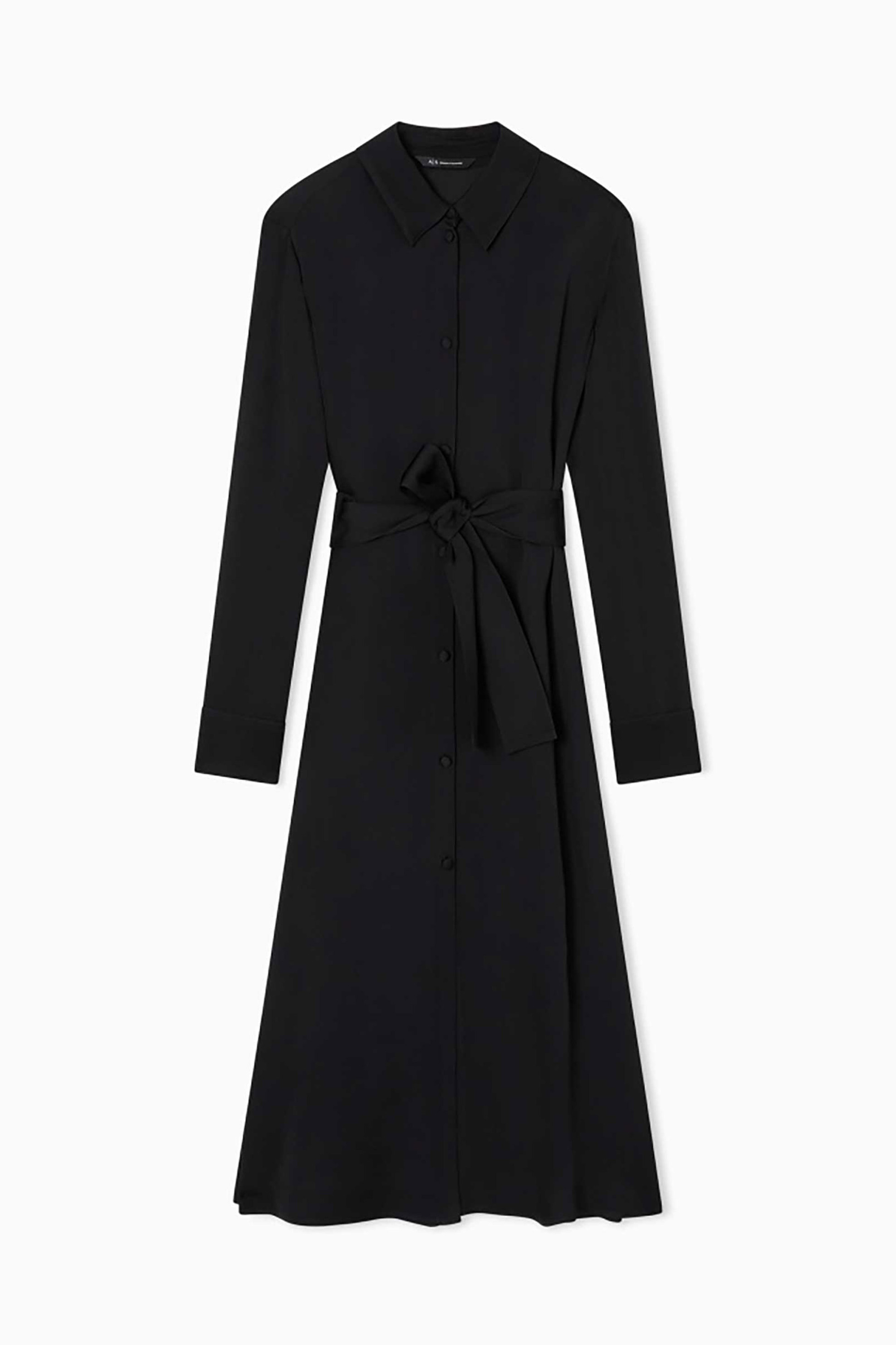 Armani Exchange γυναικείο midi φόρεμα σεμιζιέ - XW001245AF16121 Μαύρο φωτογραφία